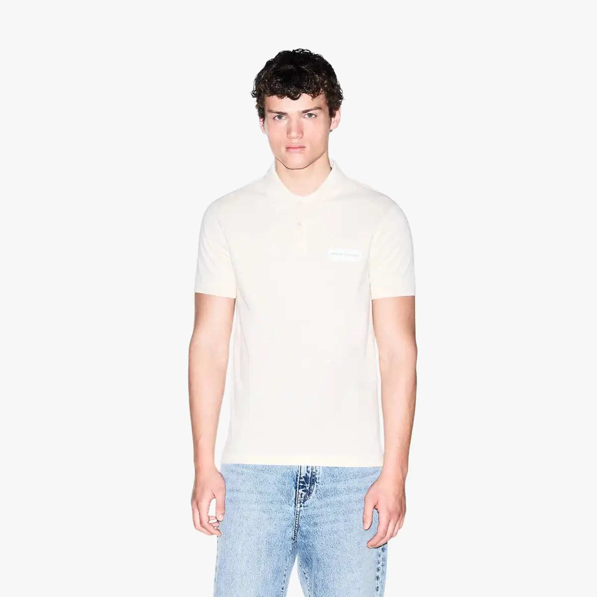 White Edition Regular Fit Cotton Polo Shirt With Logo Patch