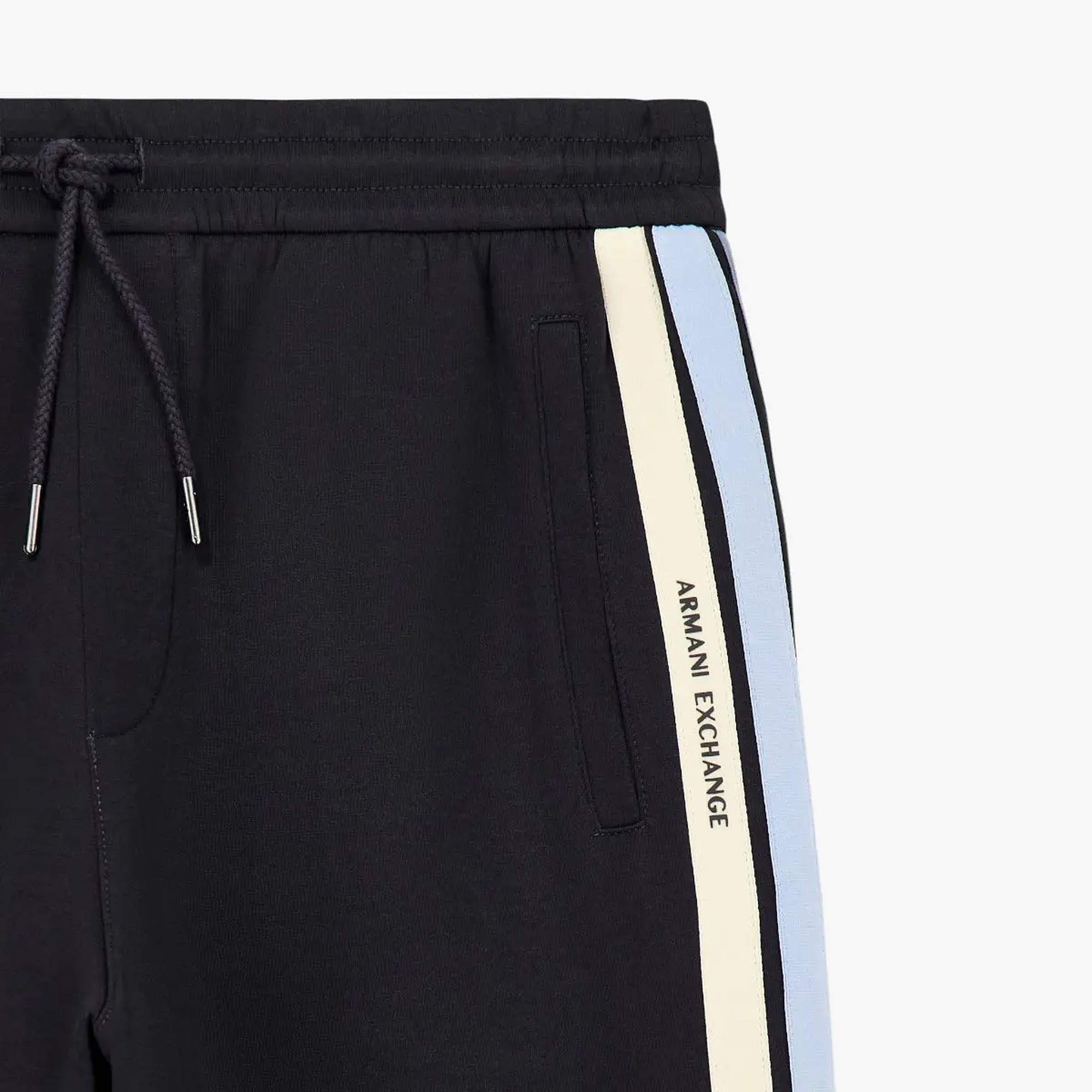 Tapered Fit Comfort Stretch Cotton Trousers With Decorative Branded Tape