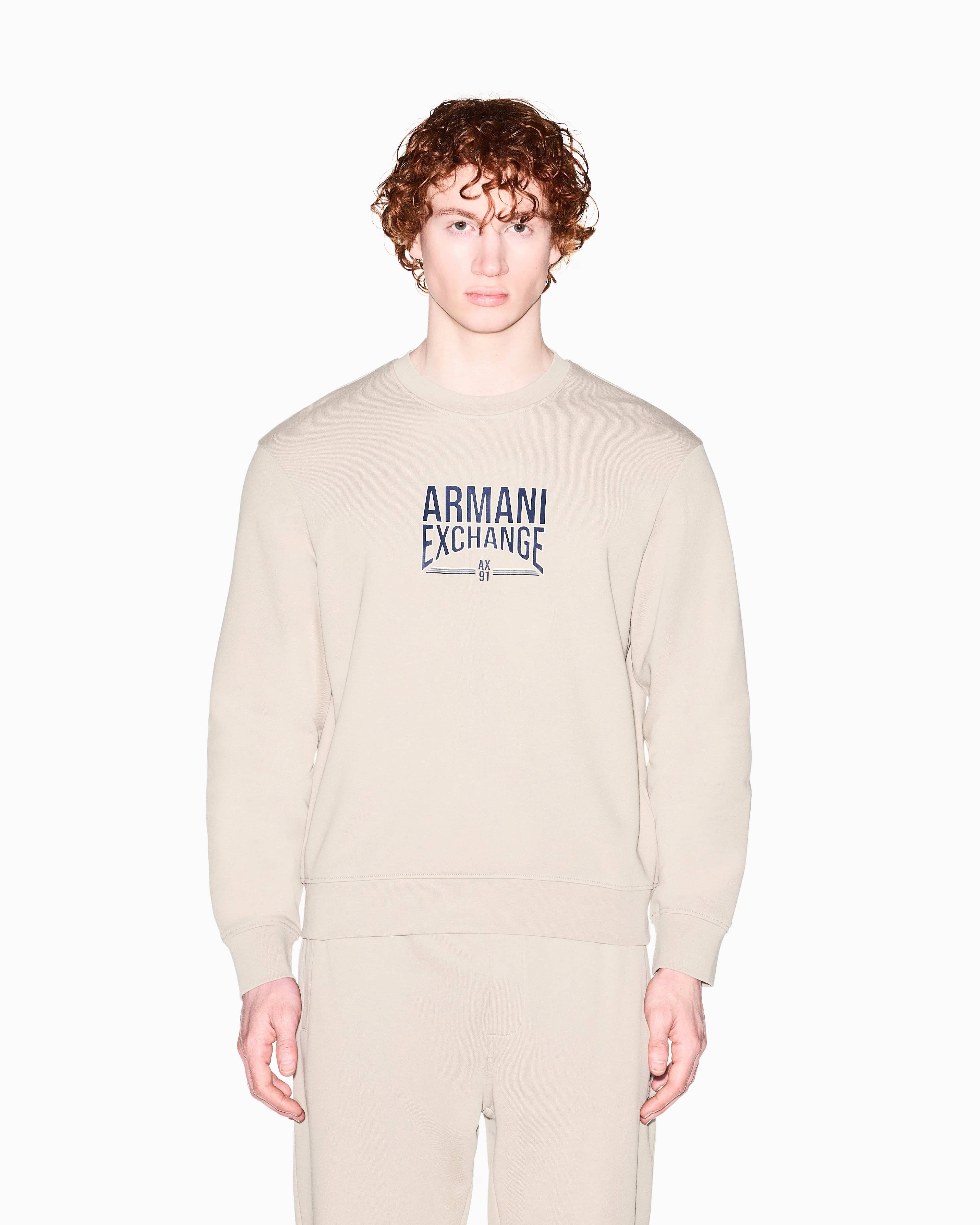 Regular Fit Cotton Crewneck Sweatshirt With Central Branding
