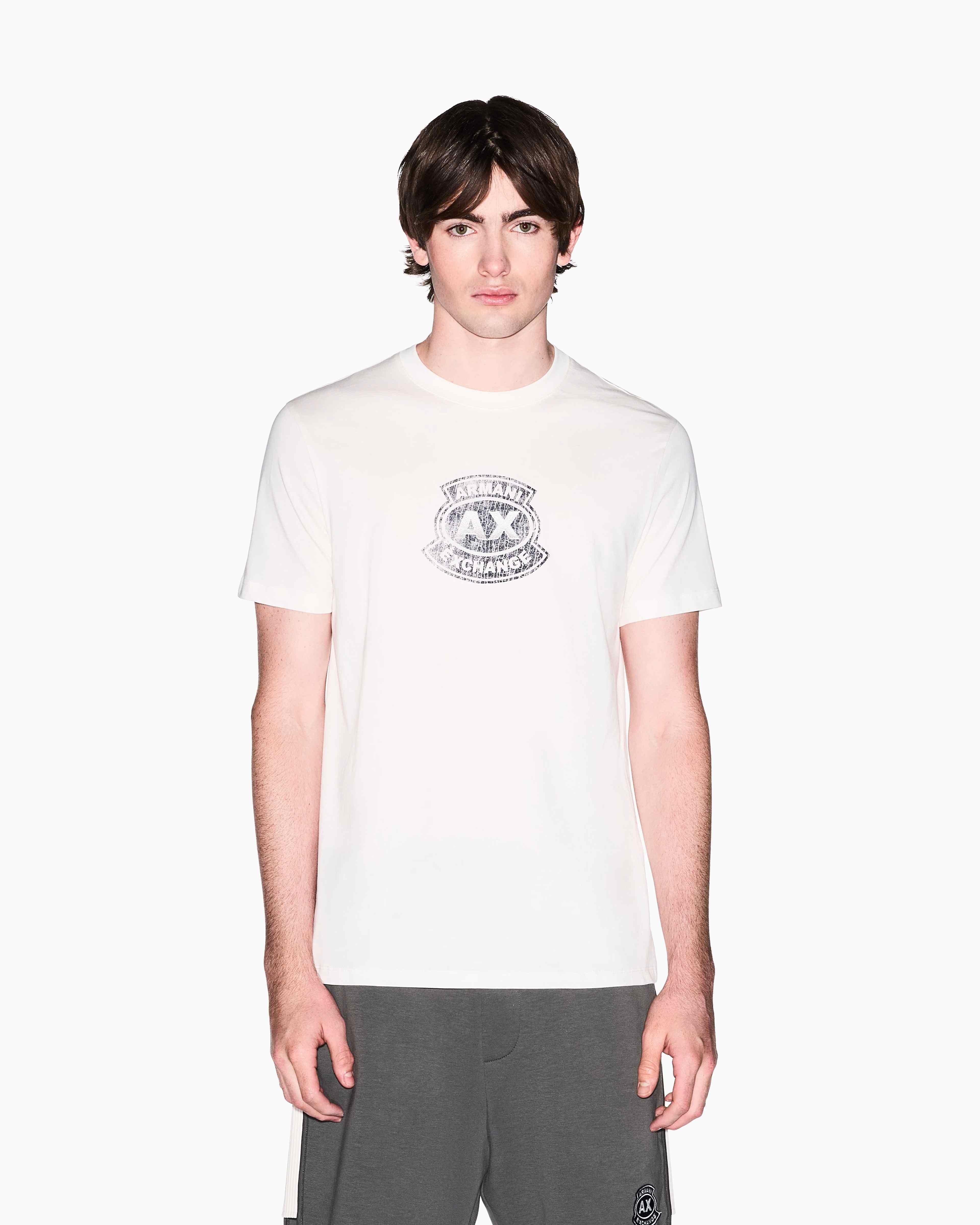 Regular Fit Cotton Crewneck T-Shirt With Central Branding