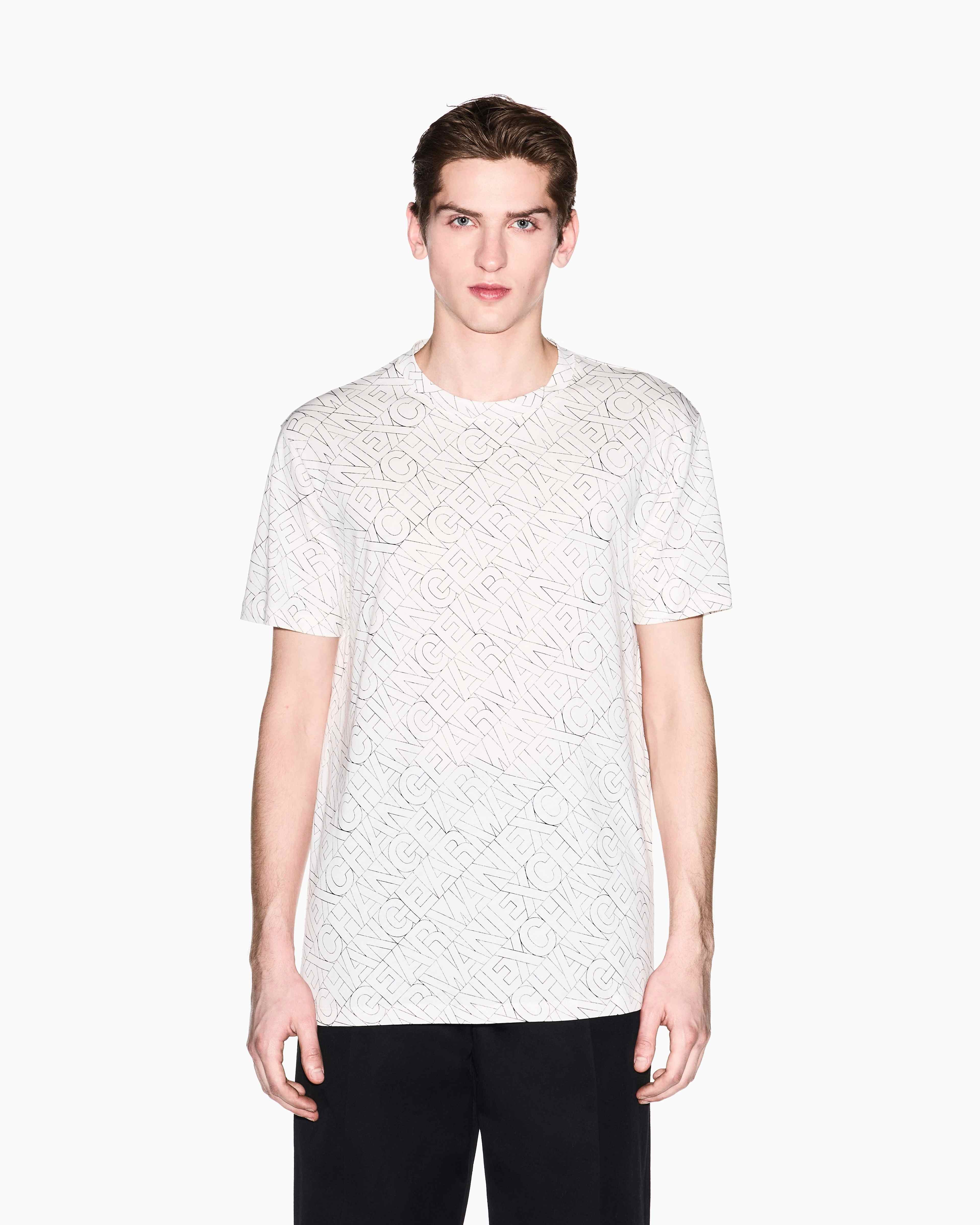 Regular Fit  All Over Logo Cotton Crewneck T-Shirt