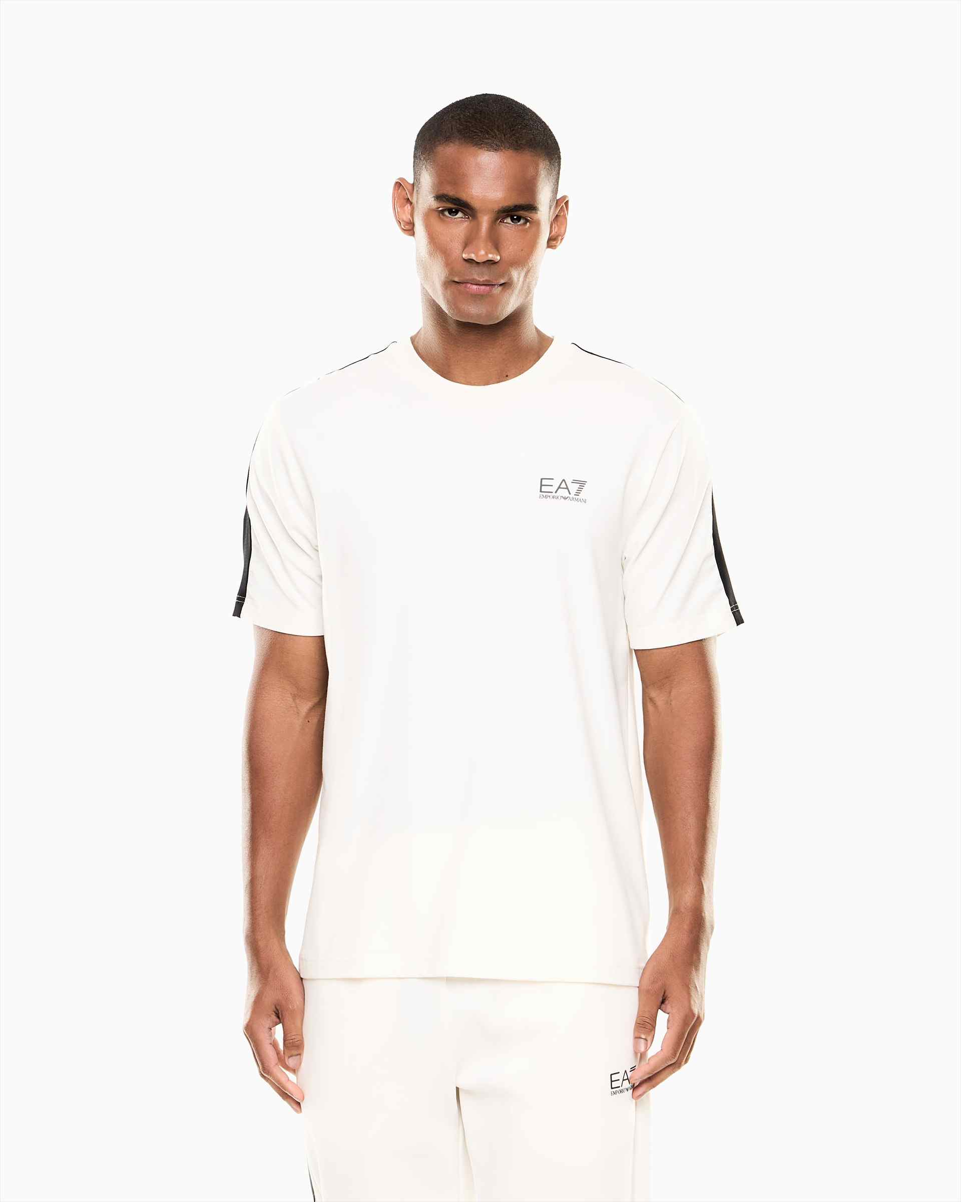 Natural VENTUS7 T-Shirt With Contrasting Logo