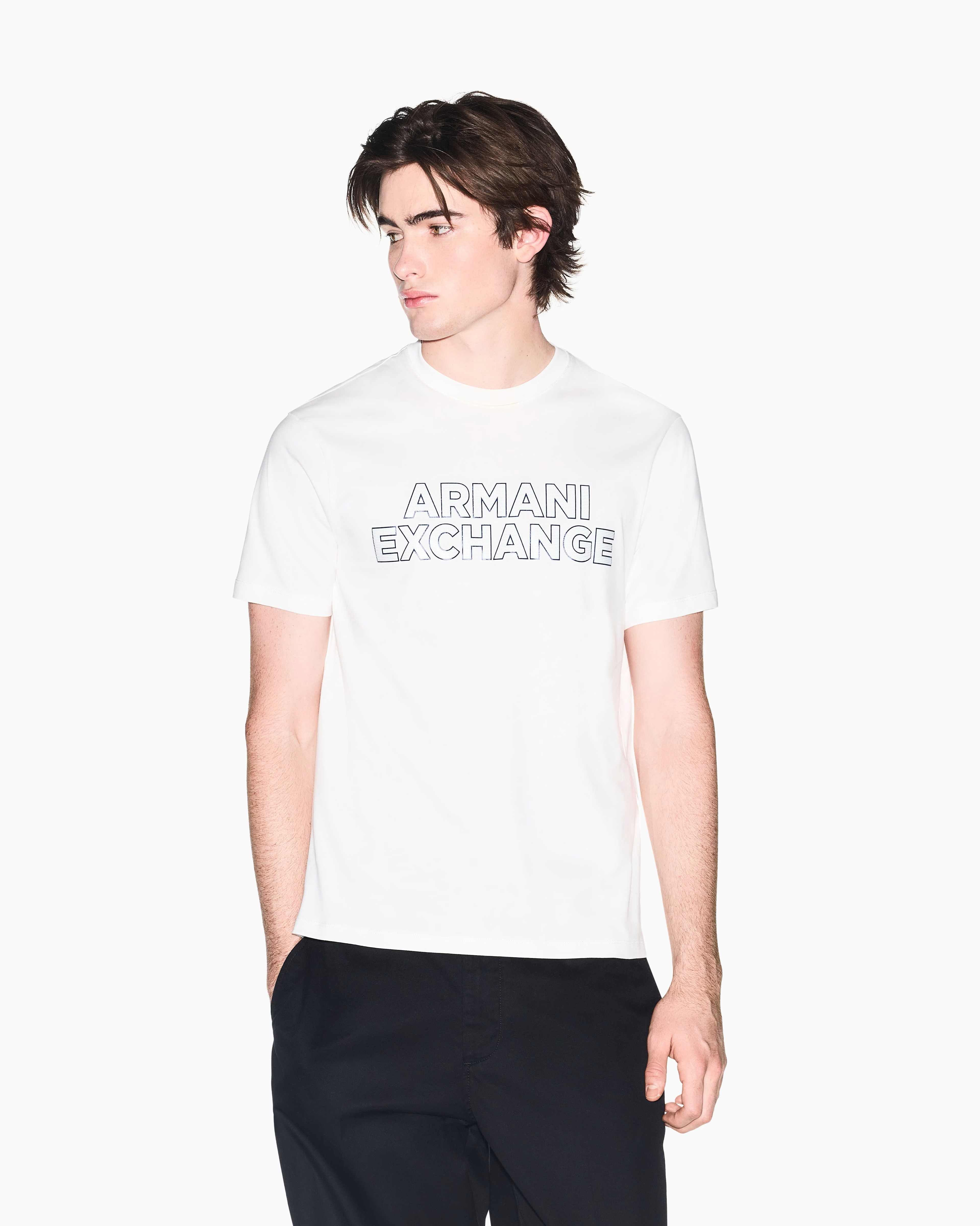 Slim Fit Cotton Crewneck T-Shirt With Central Chest Branding