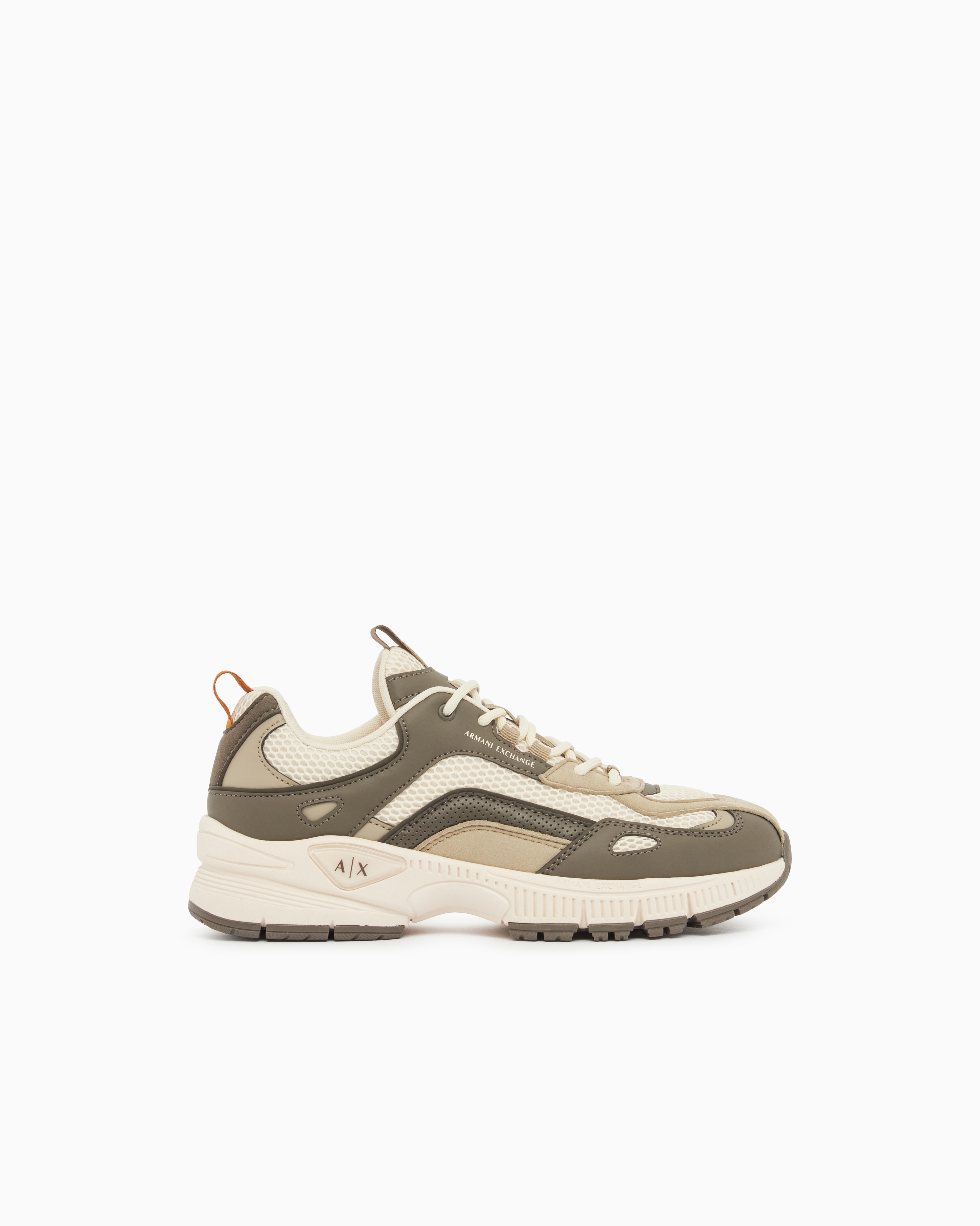 Microsuede and Mesh Lace Up Sneakers