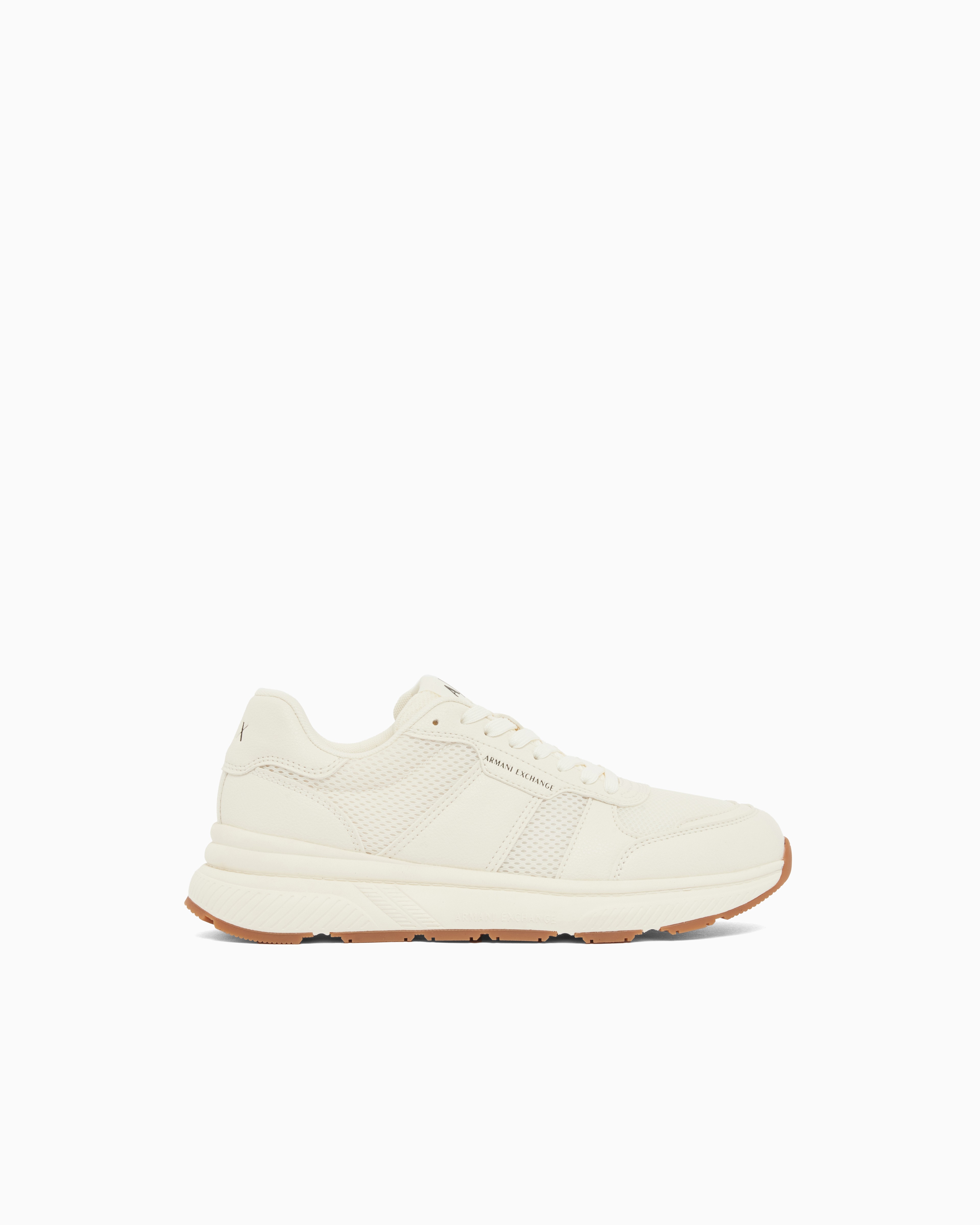 Round Toe Mesh Sneakers  With Branded Heel Tab And Rubber Sole