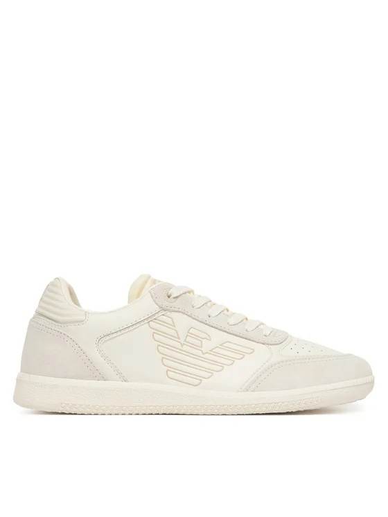 Low-Top Leather Sneakers With Eagle Logo