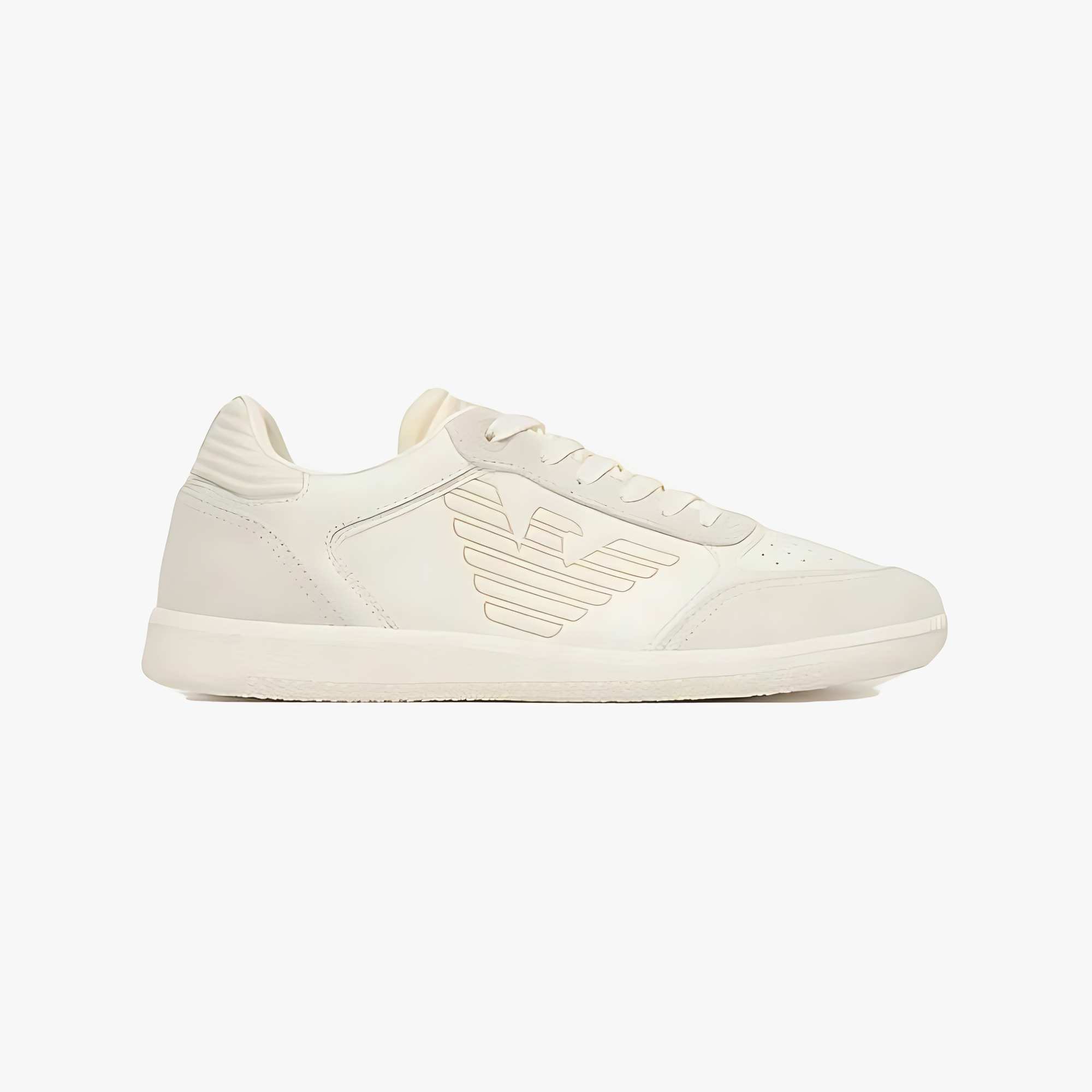 Low-Top Leather Sneakers With Eagle Logo