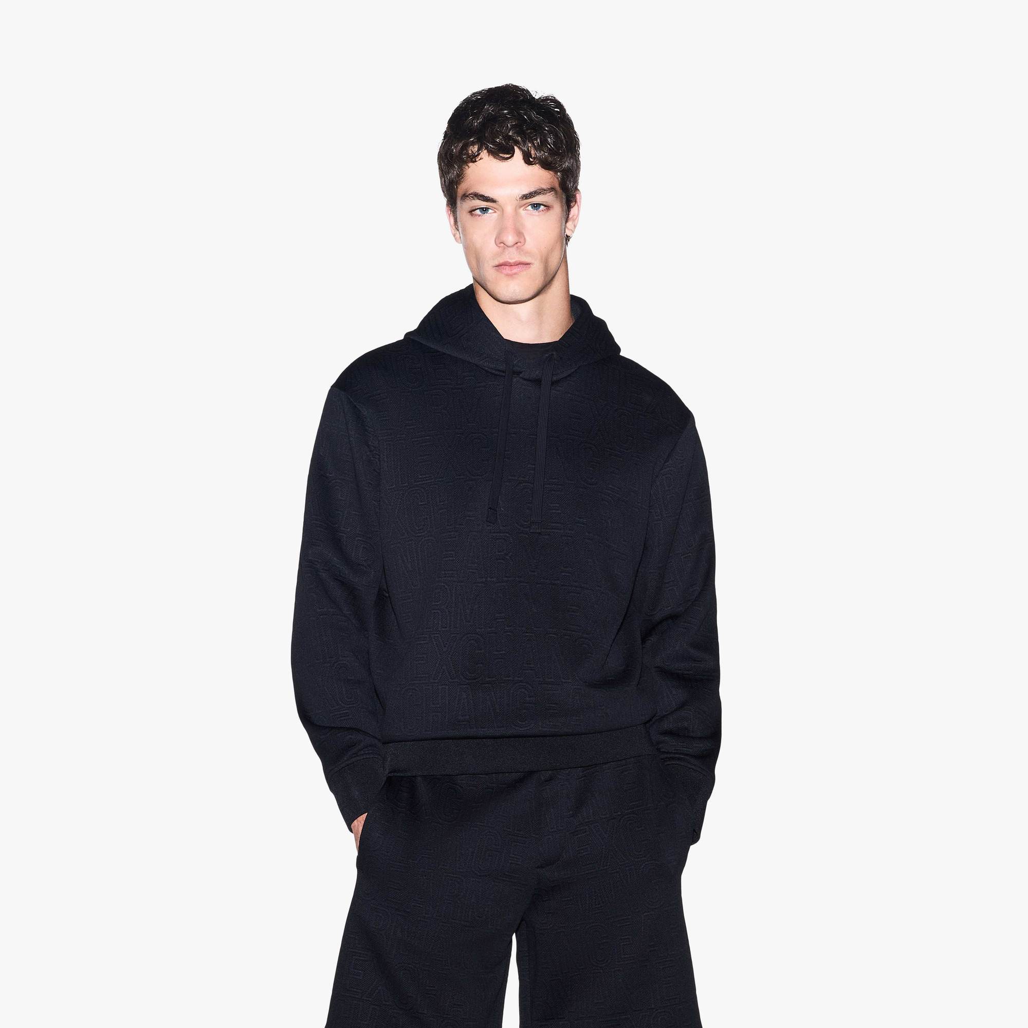 Regular Fit All Over Logo Hooded Sweatshirt