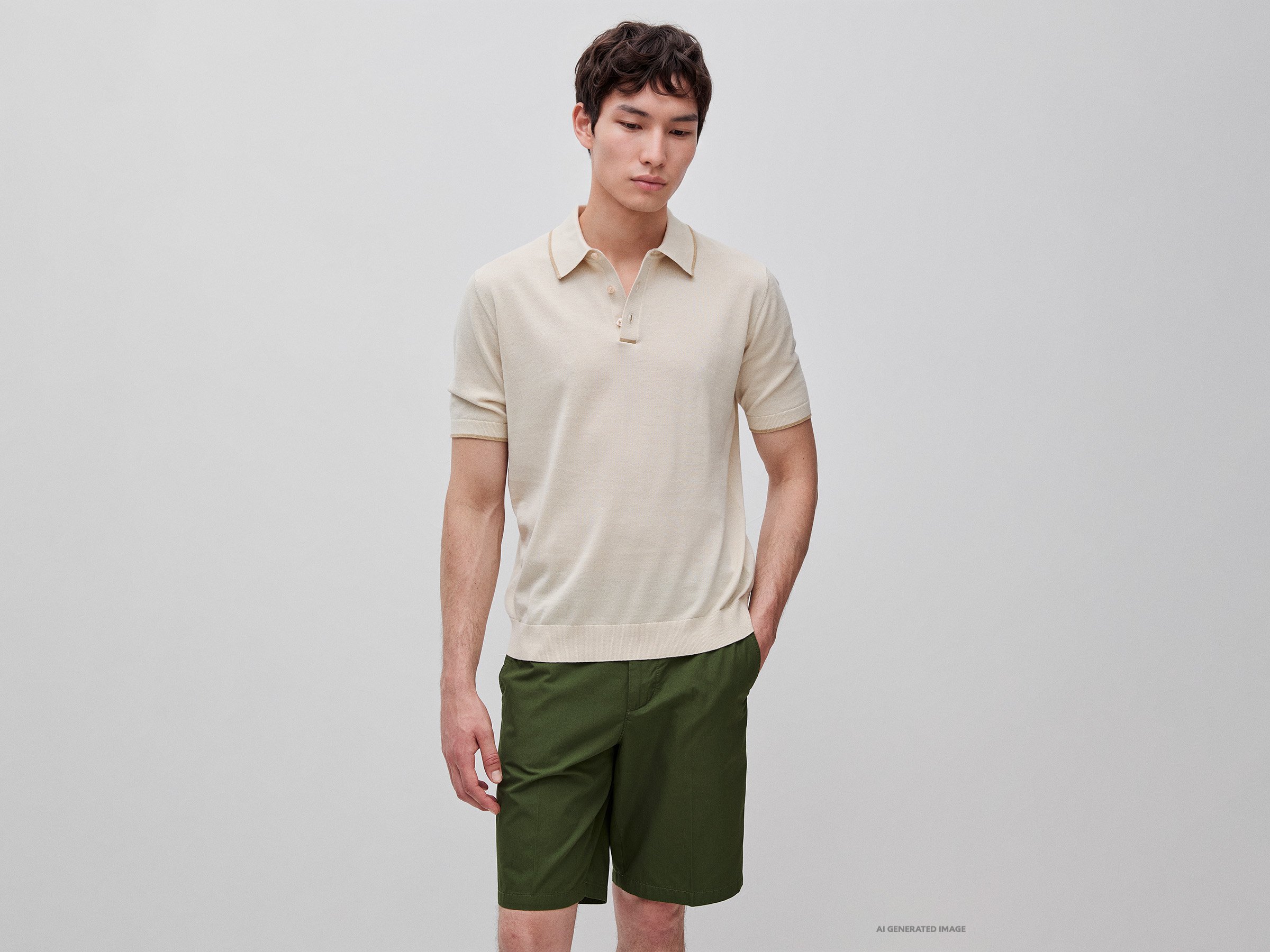 100% cotton knitted polo shirt