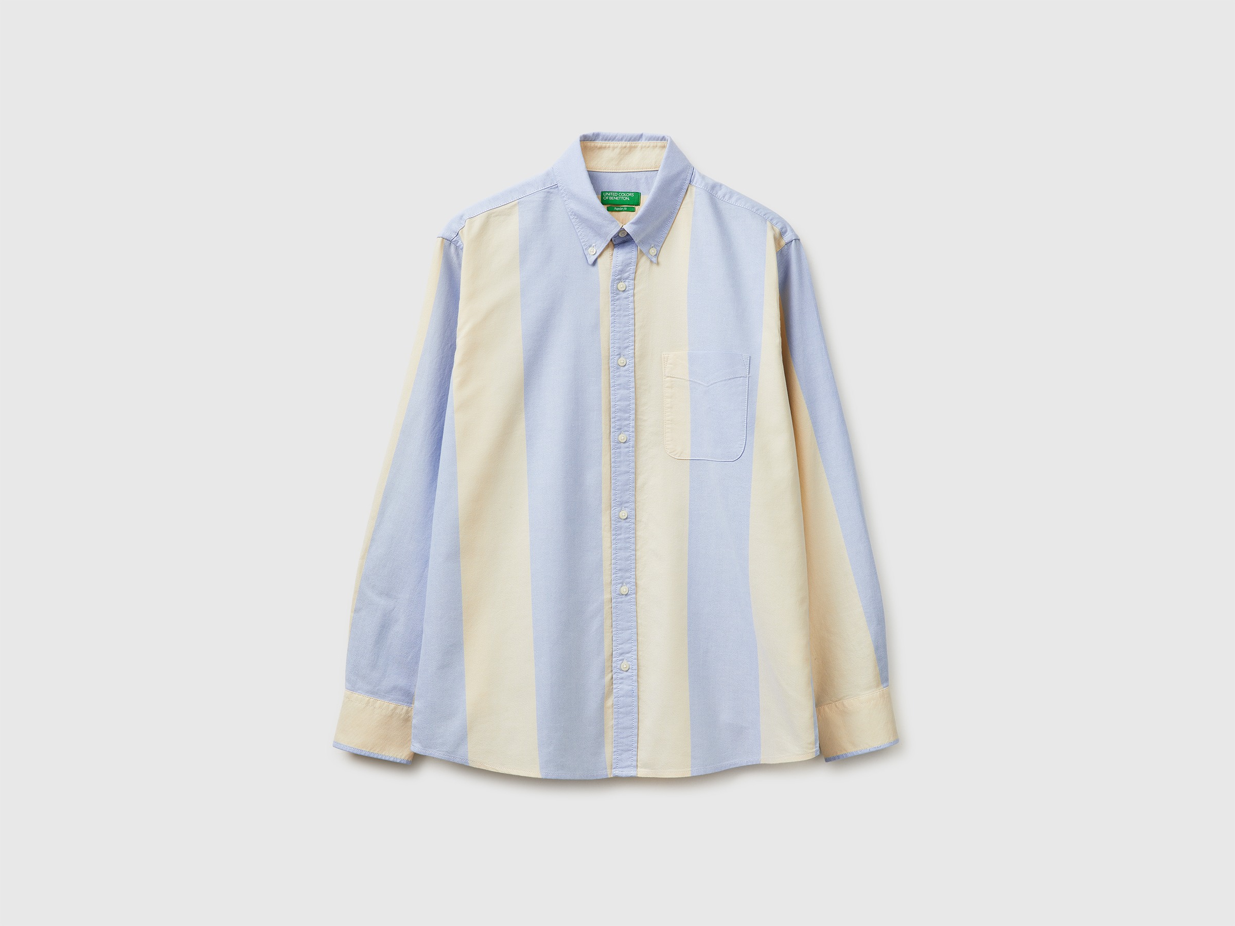 Yellow and light blue striped shirt