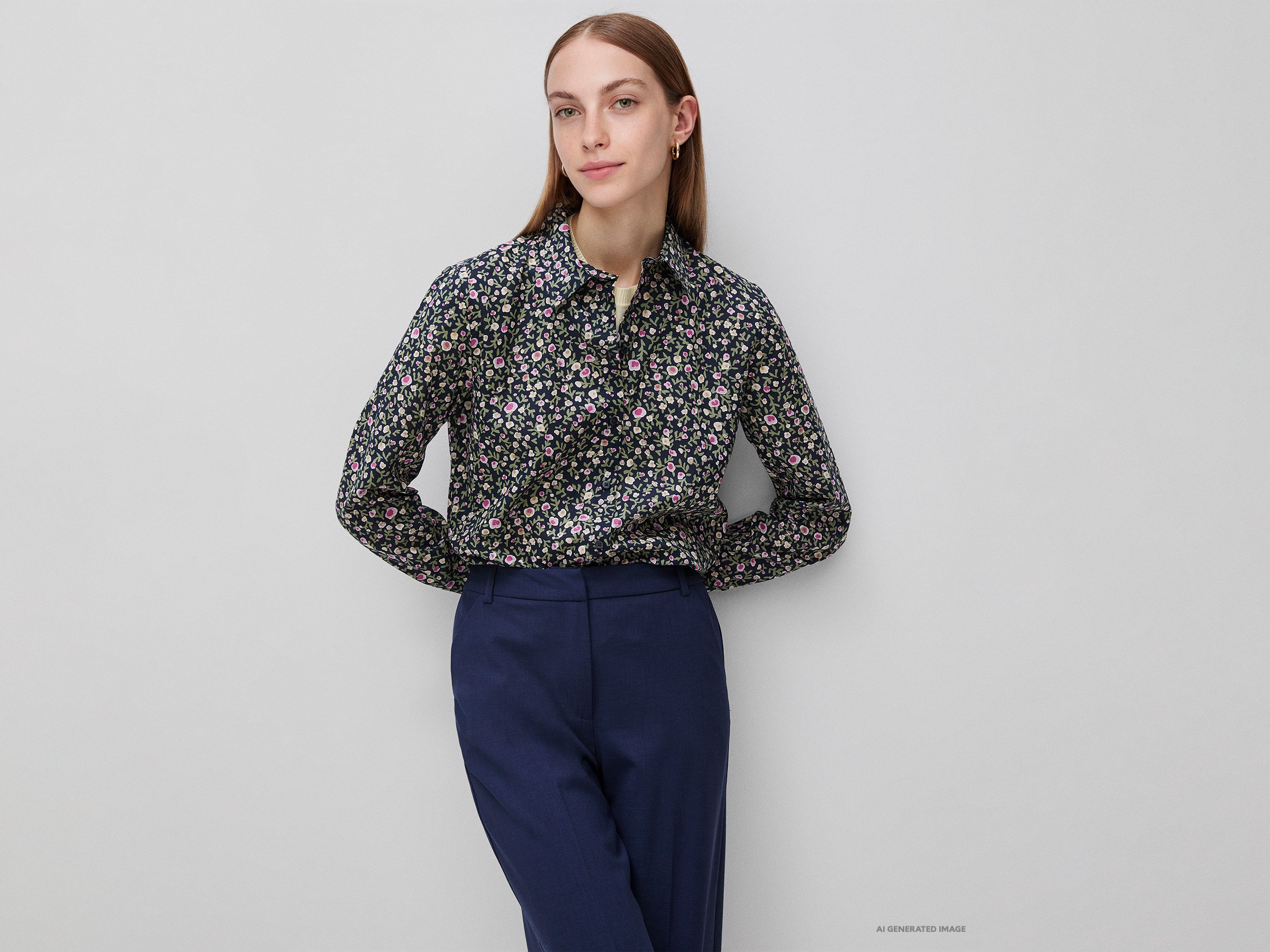 Patterned shirt in lightweight cotton