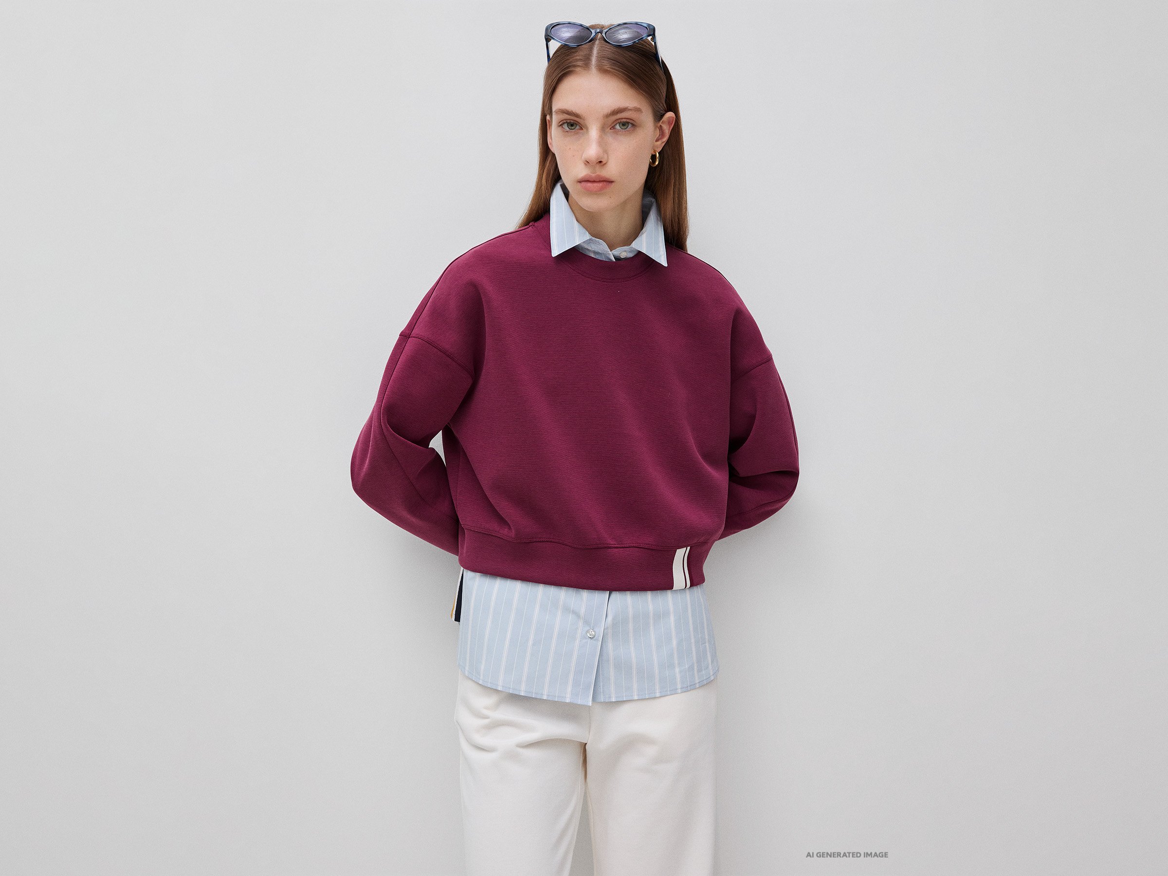 Boxy fit sweatshirt with crest on the back