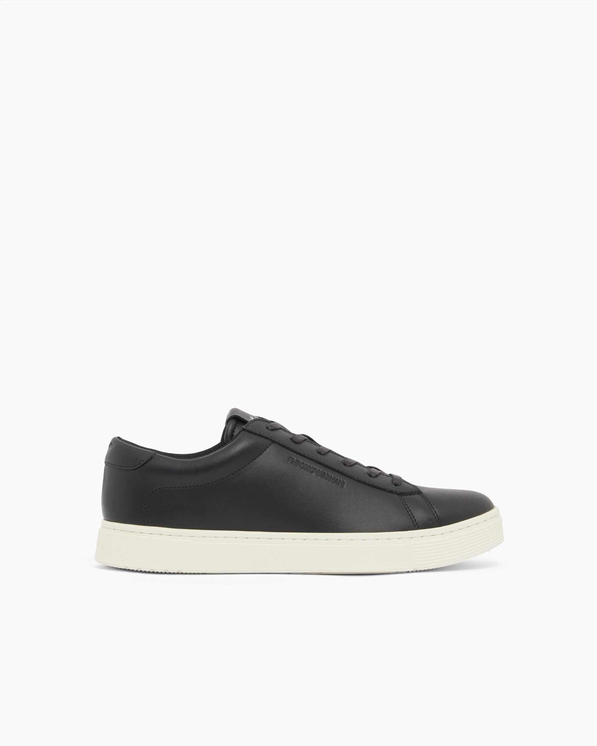 Leather Sneakers With Embossed Logo