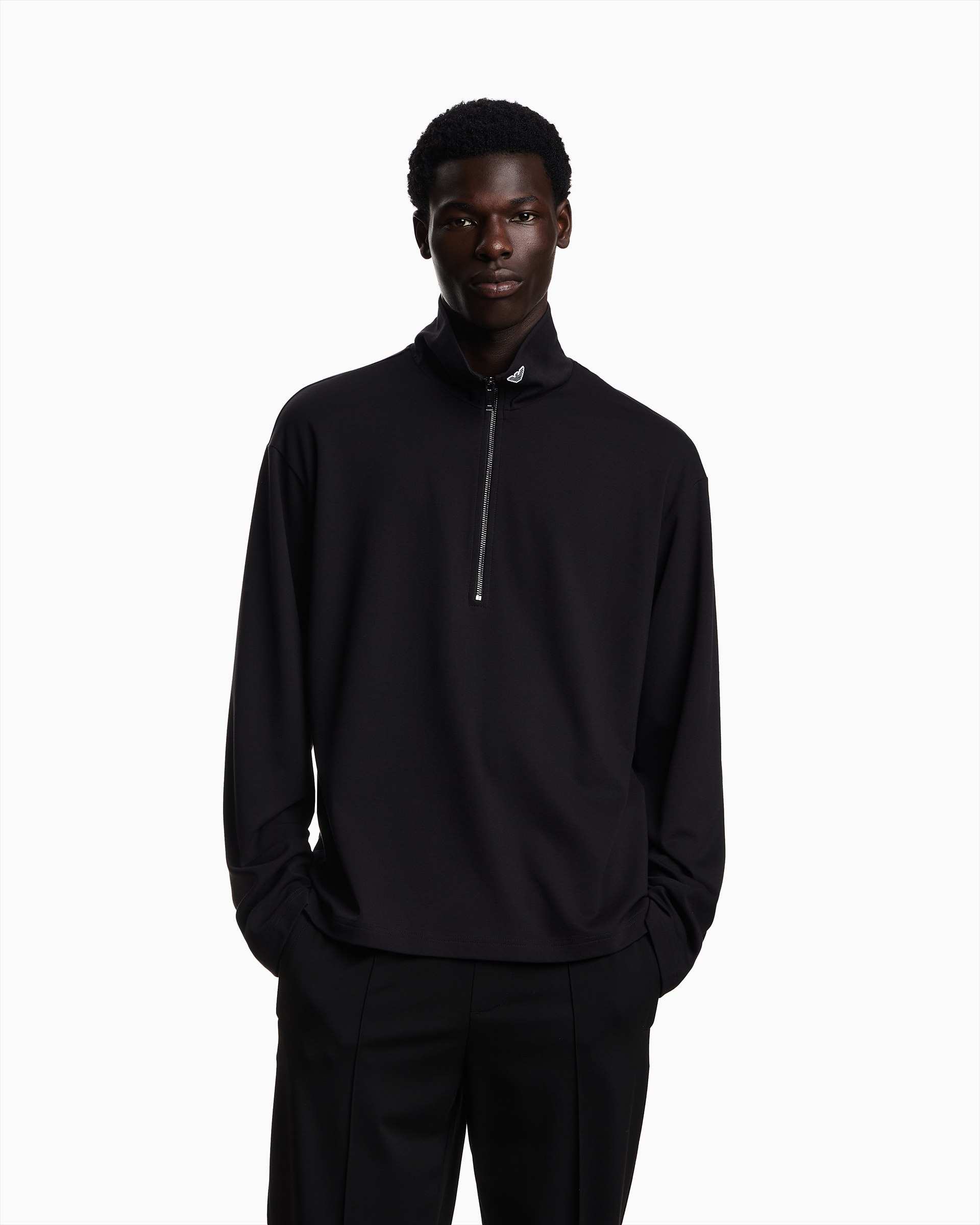 Mock-Neck Jumper With Half Zip