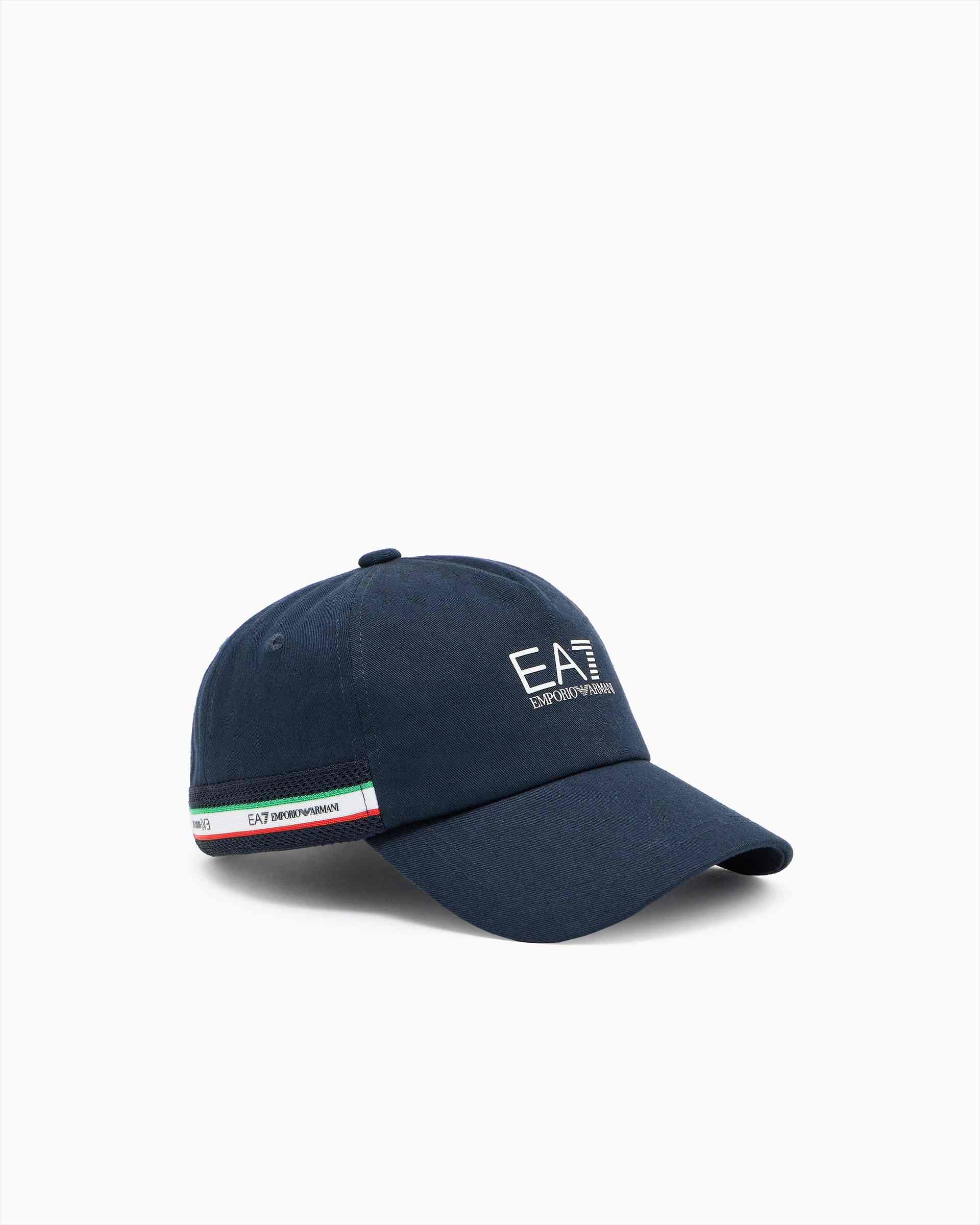 Italian Spirit Cotton Baseball Cap With Tricolour Logo Tape