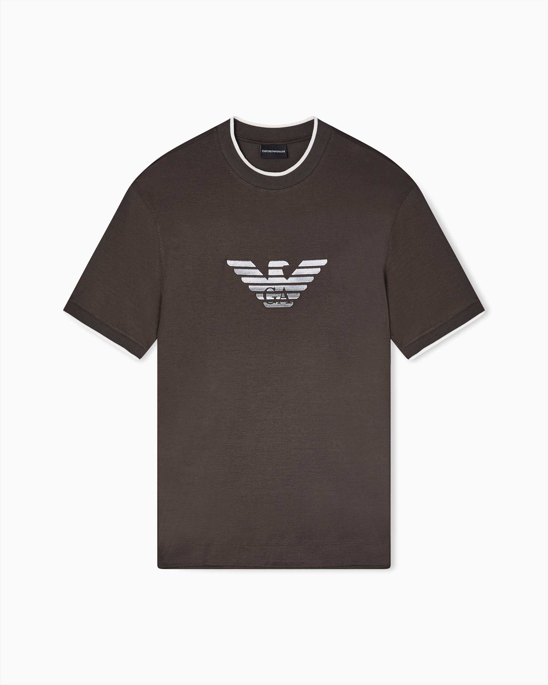 Slim-Fit T-Shirt With Gradient Eagle Embroidery