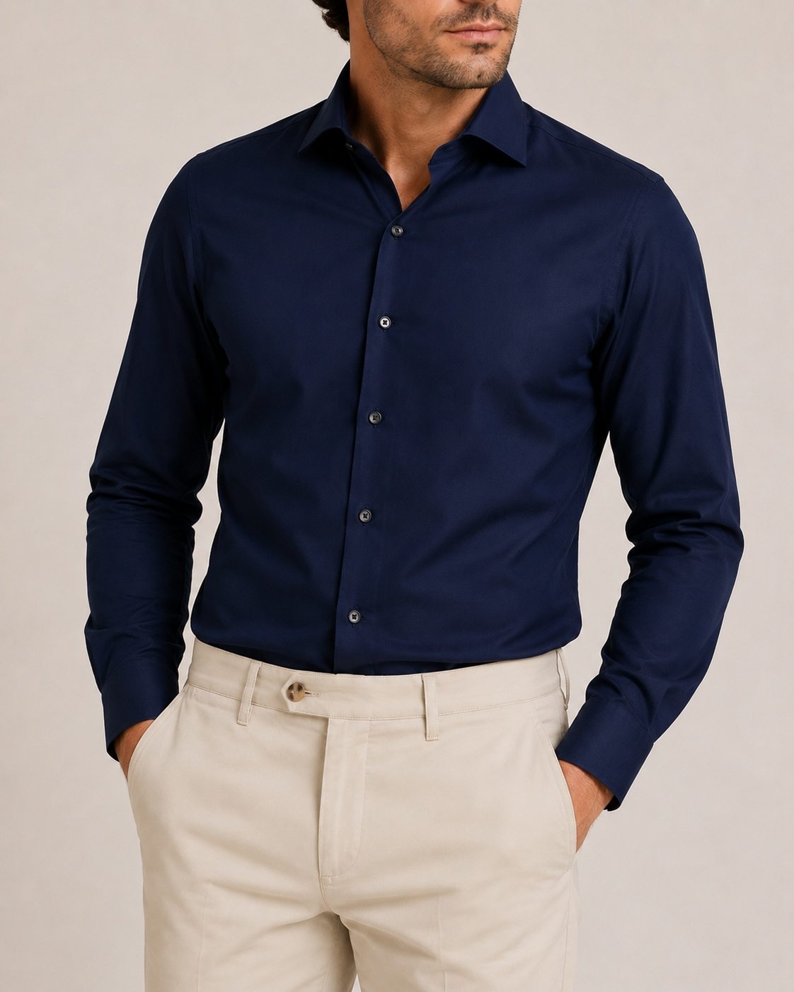 Poplin shirt DARK BLUE