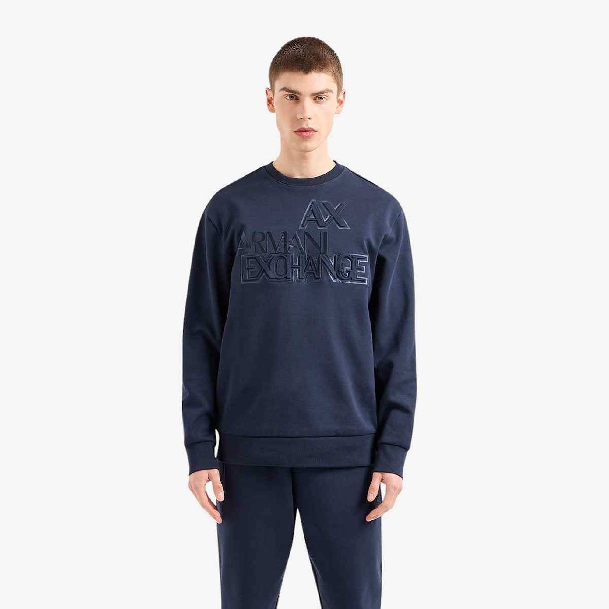Cotton Blend Crew Neck Sweatshirt