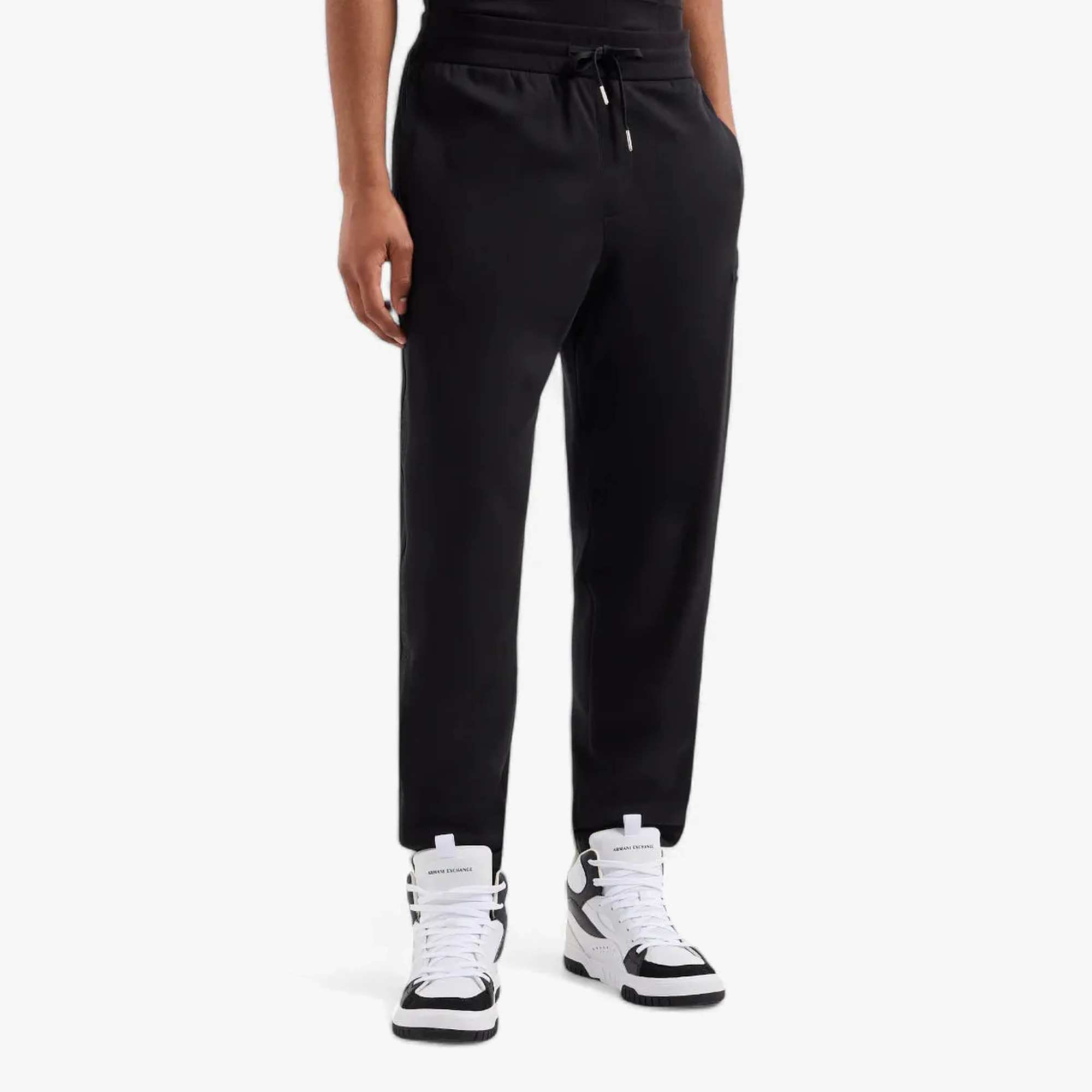 Regular Fit Cotton Joggers With Logo Tape And Embroidered Logo