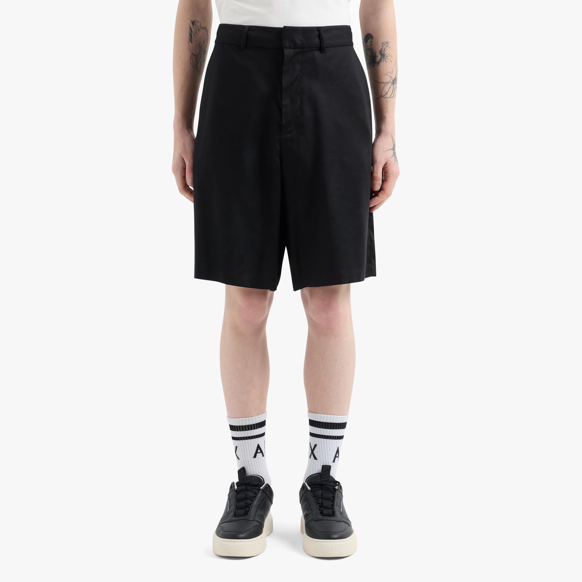 Regular Fit Bermuda Shorts With Logo Plaque