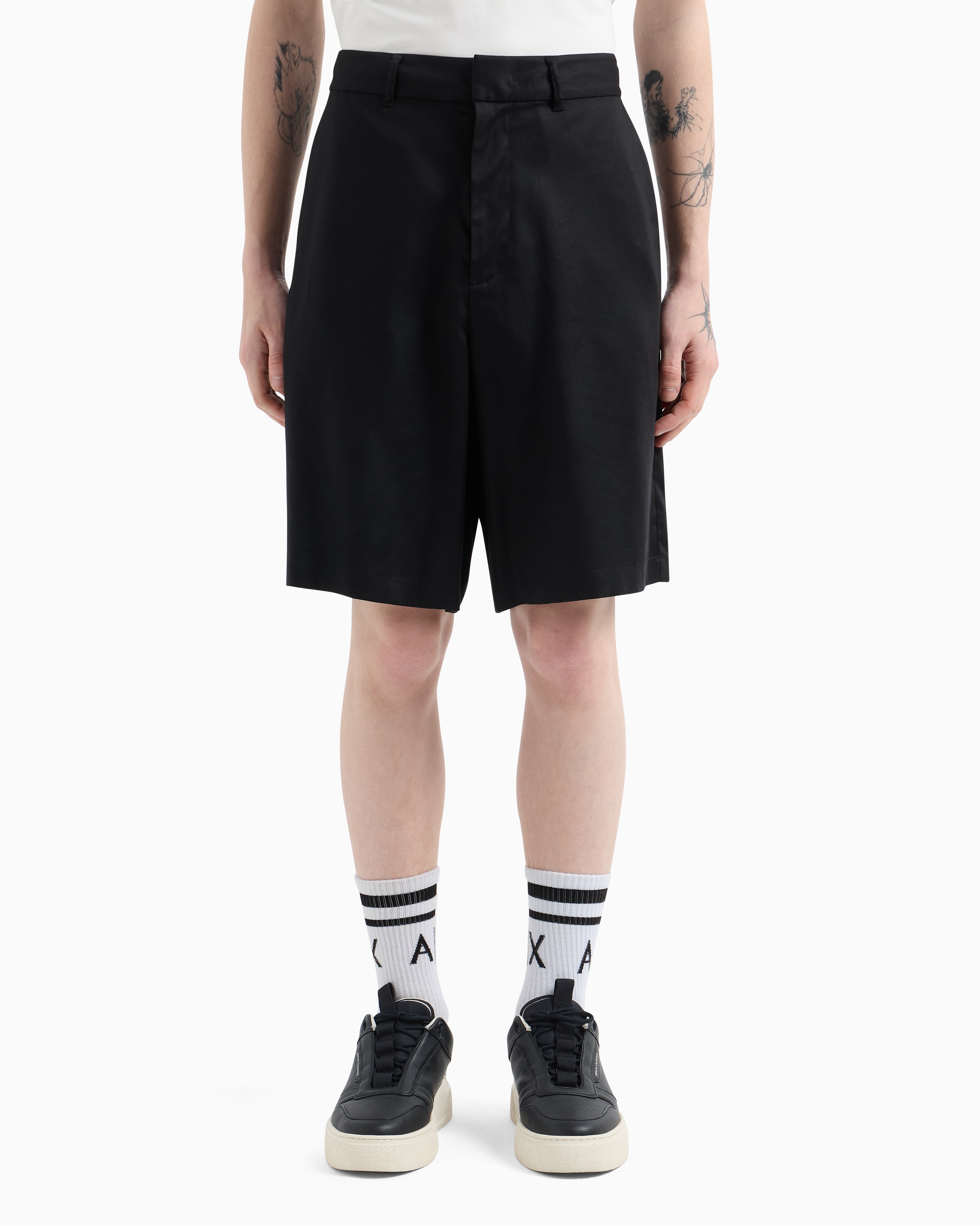 Regular Fit Bermuda Shorts With Logo Plaque