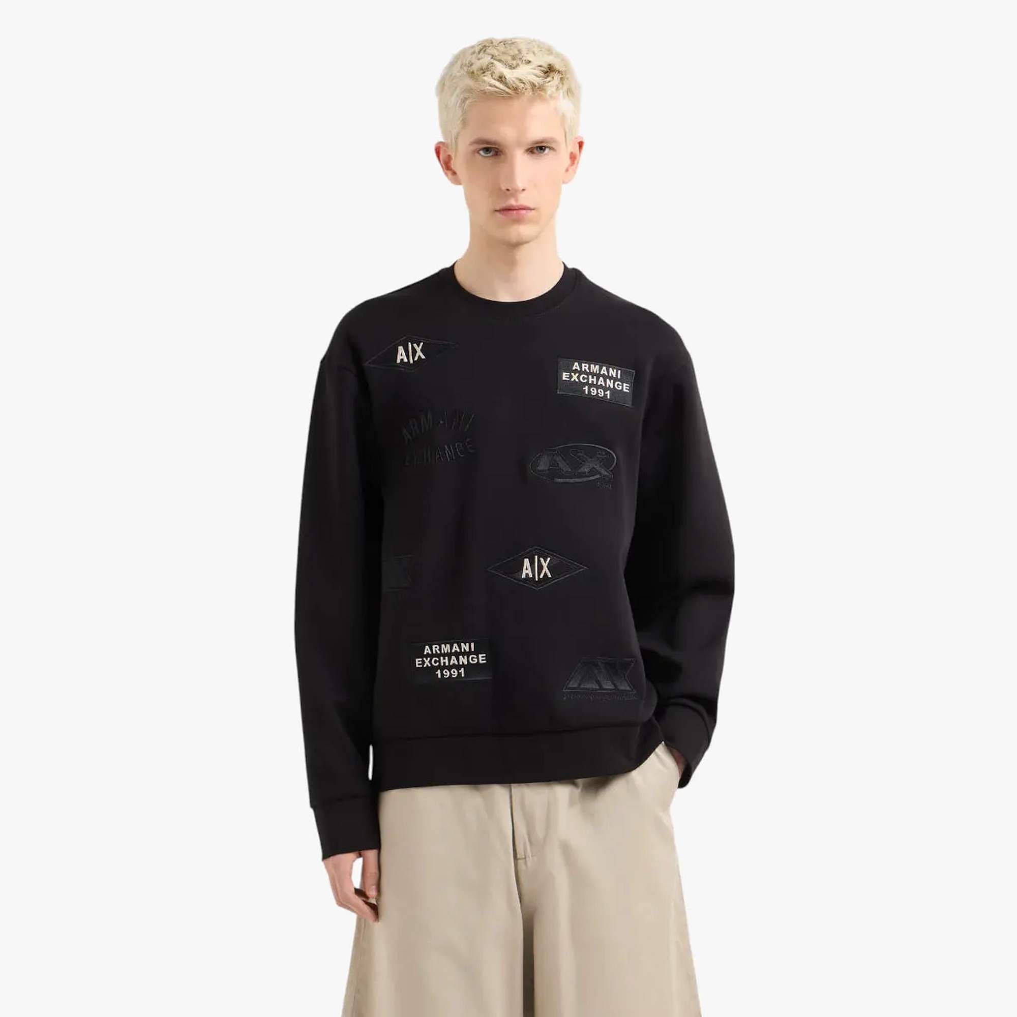 Logo Mania Regular Fit Cotton Crewneck Sweatshirt