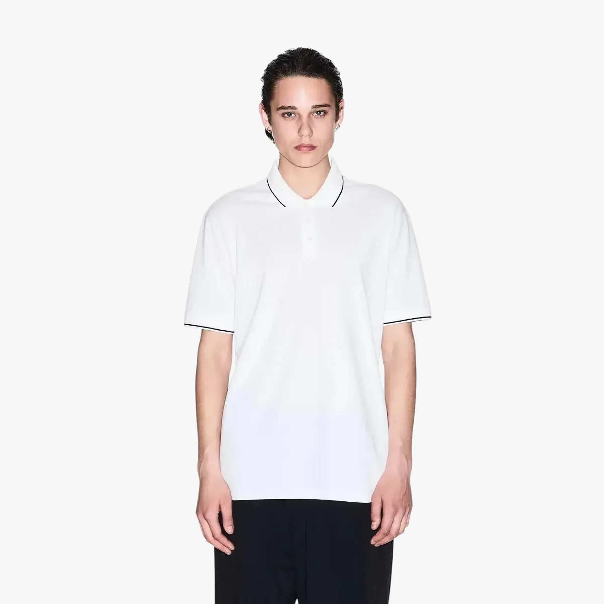 Regular Fit Cotton Polo Shirt With Contrast Tipping And Monochromatic Branding