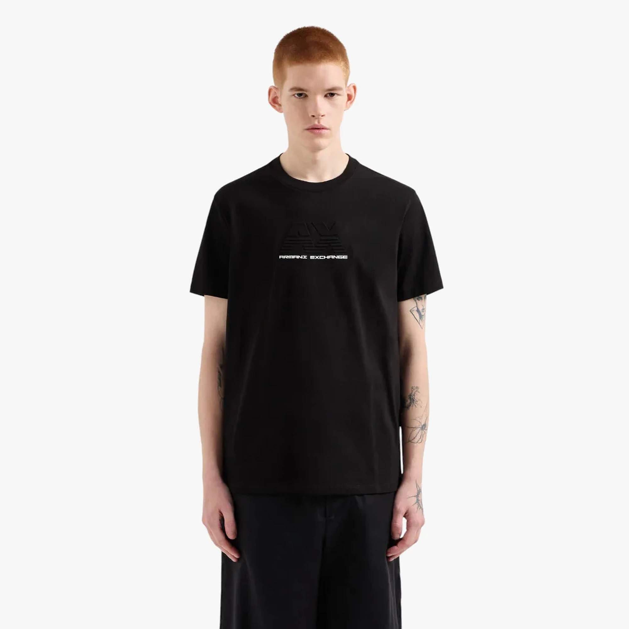 Regular Fit Cotton Round Neck T-Shitr With Monochromatic Embossed Logo