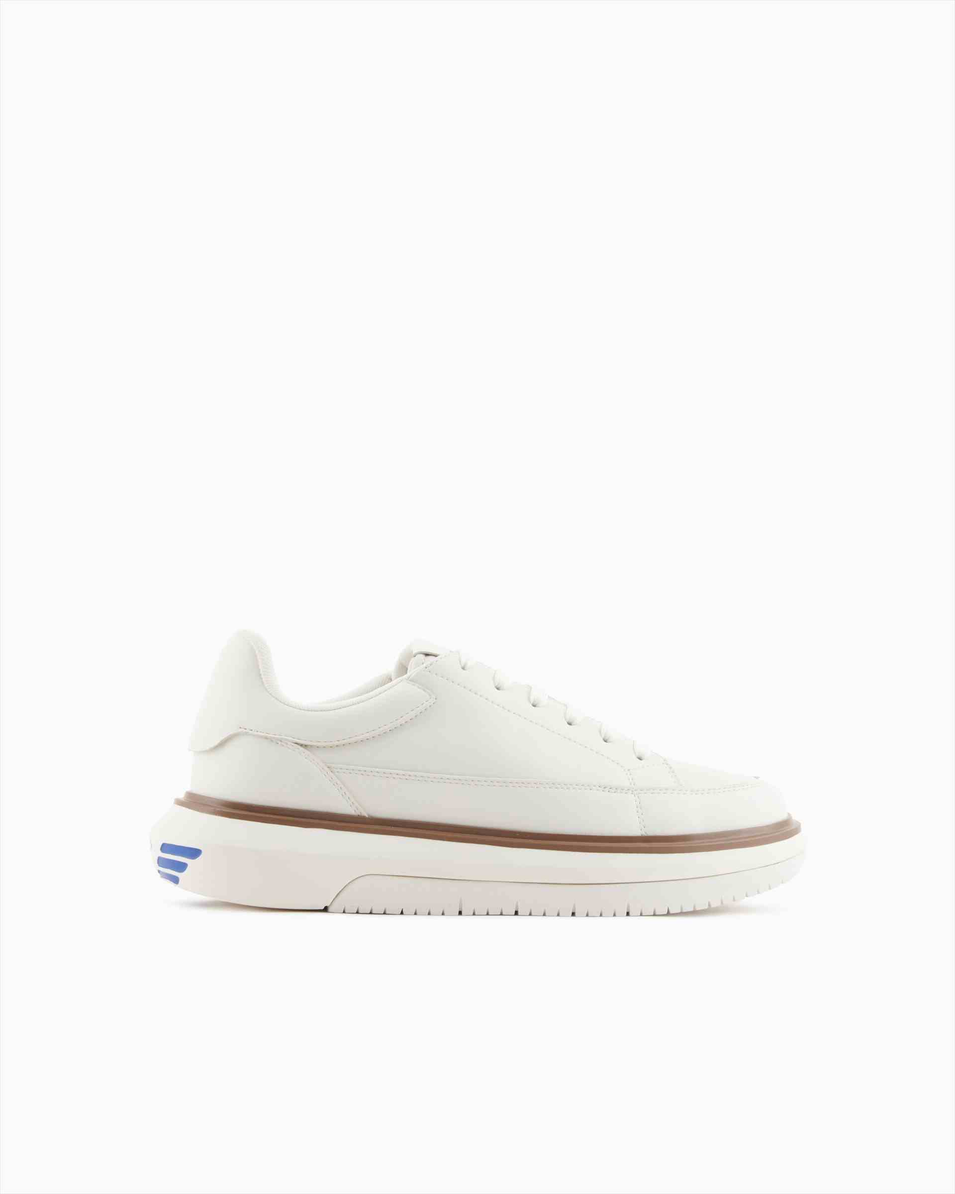 Leather Sneakers With Oversized Eagle Logo
