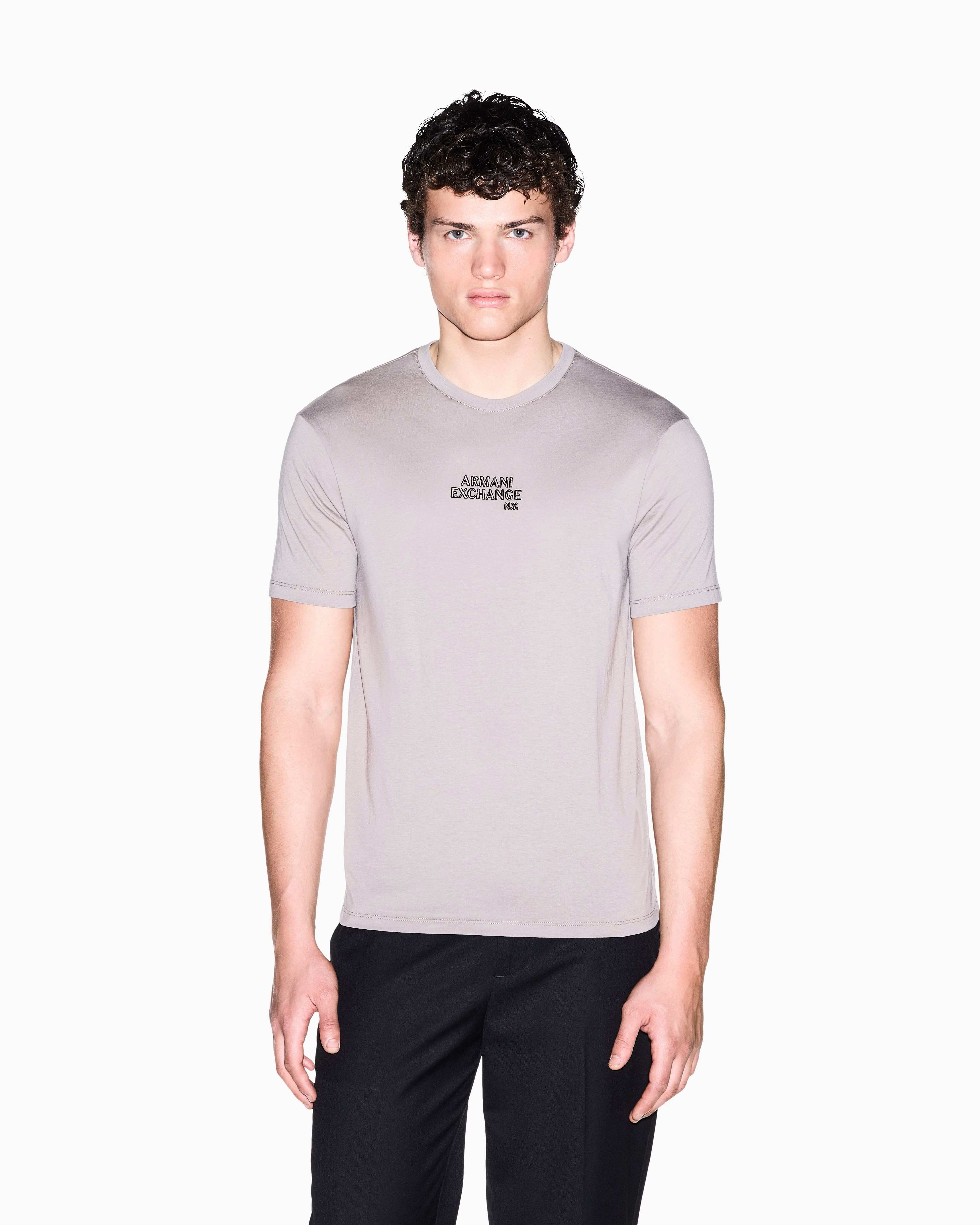 Regular Fit Cotton Crewneck T-Shirt With Embroidered Branding