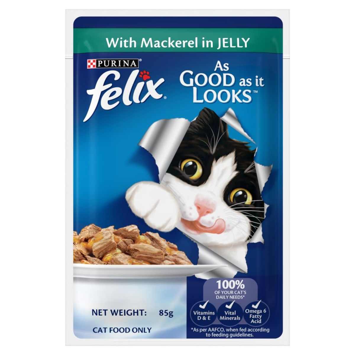 Purina Felix Mackerel in Jelly Wet Cat Food - 85gm