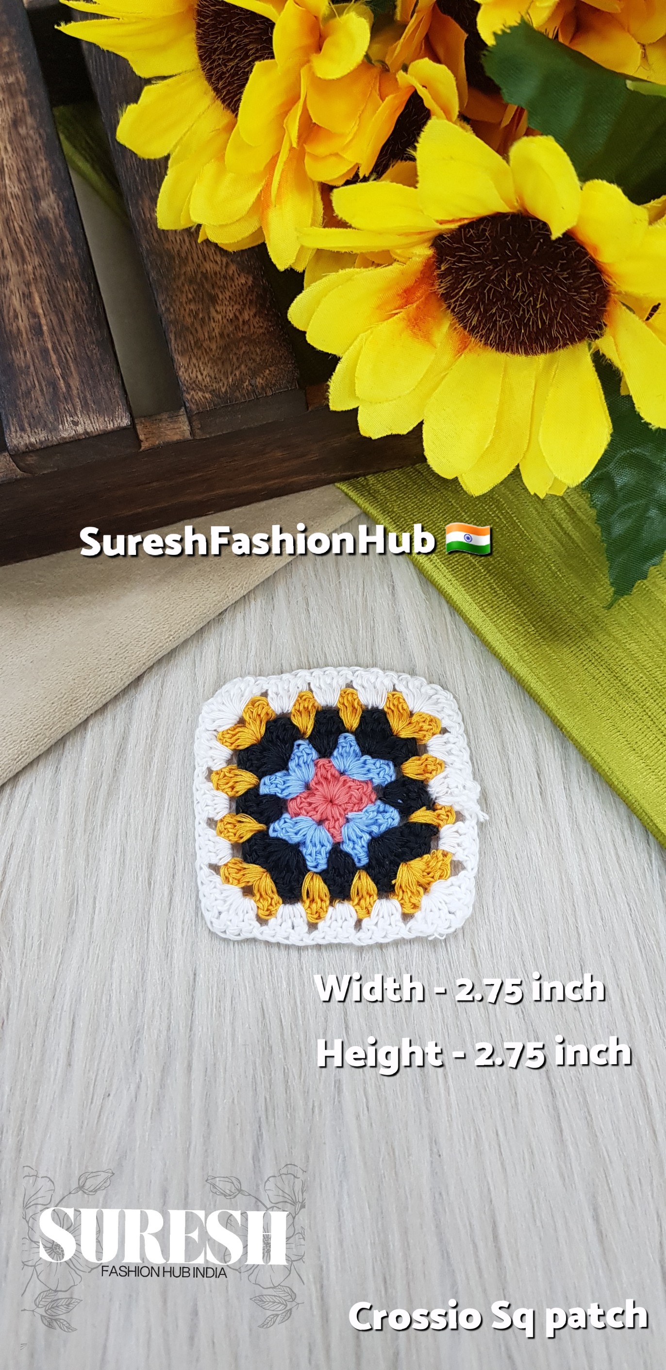 Cr-1 Handmade Crosio Square Patch (White)
