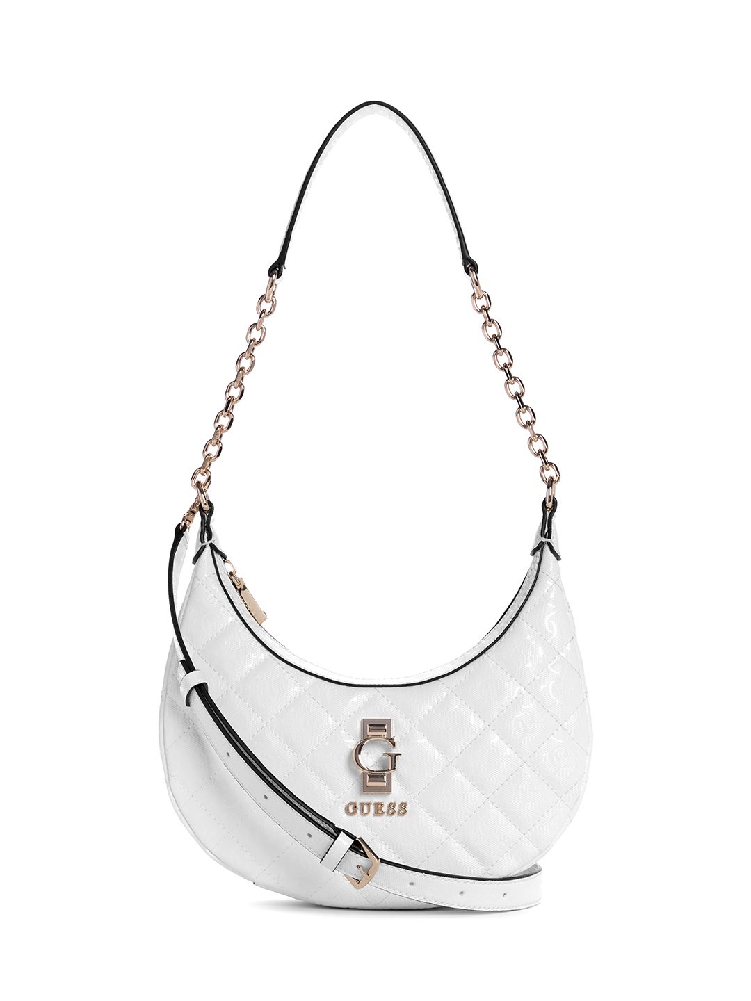 White Textured Bessey Hobo Bag