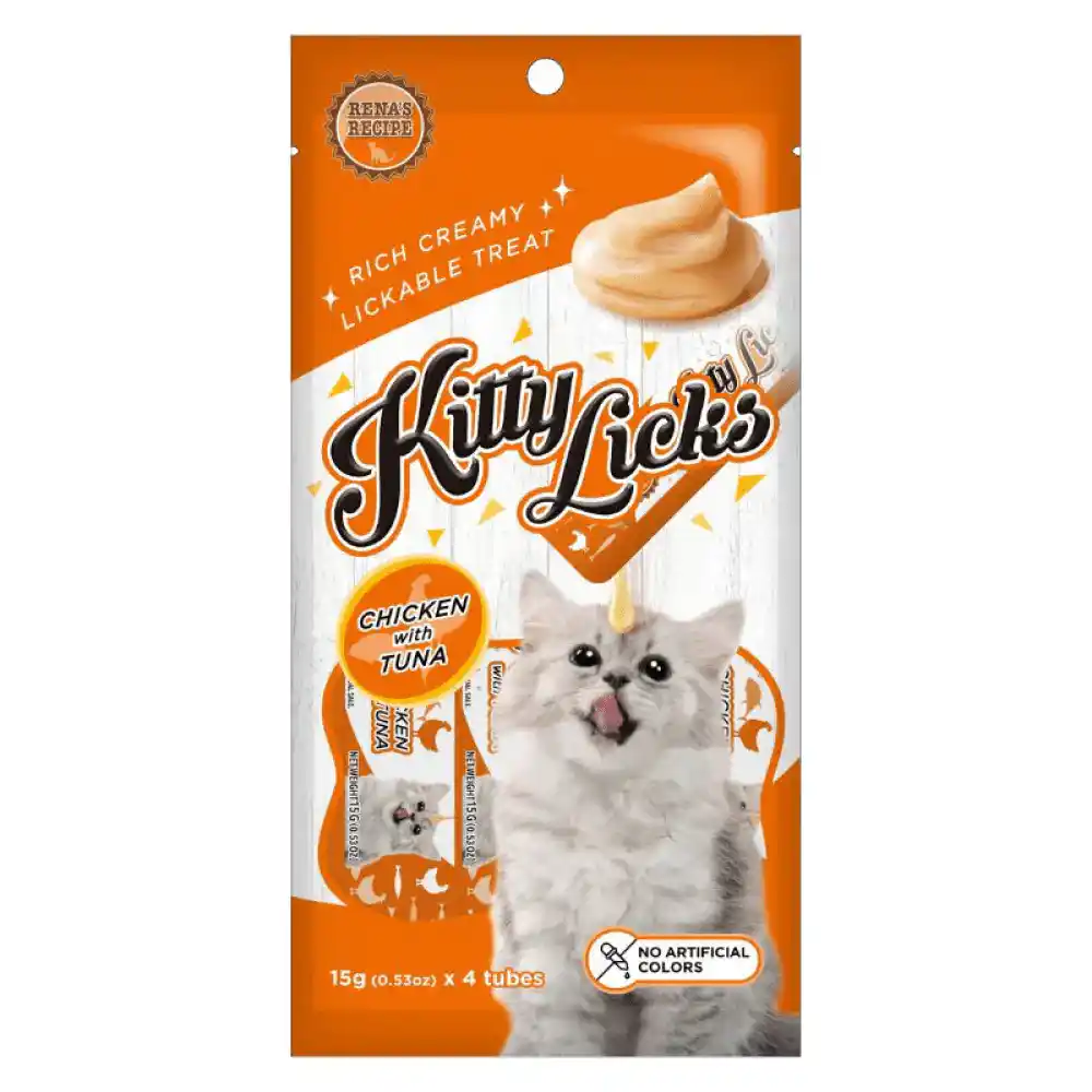 Rena’s Recipe Kitty Licks Chicken with Tuna Cat Treat Tubes