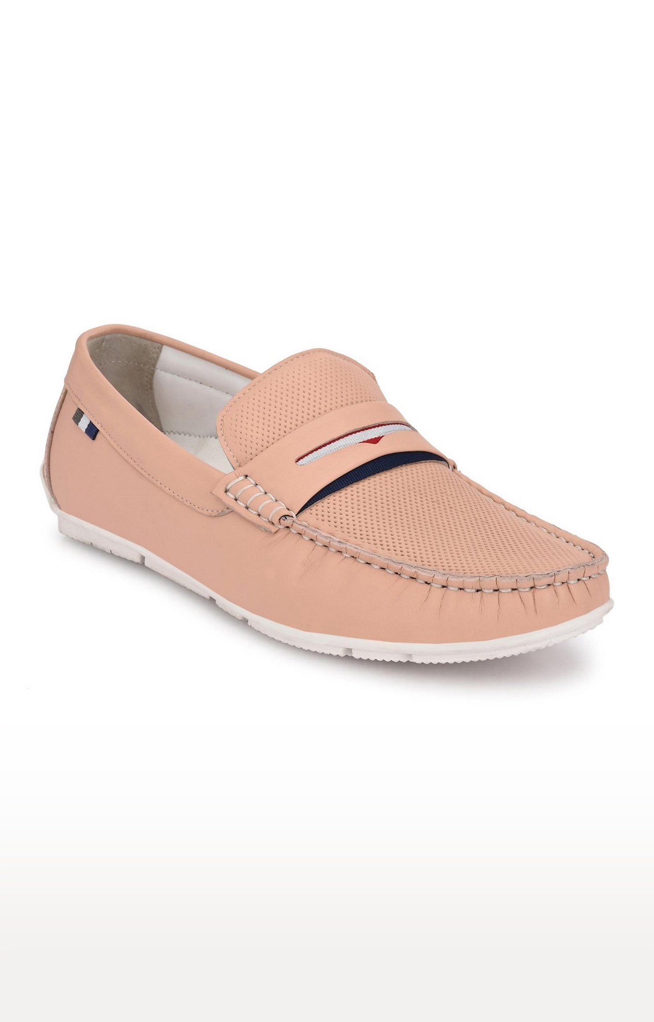 Hitz | Hitz Pink Genuine Leather Casual Loafers for Men with Slip-On Fastening 0