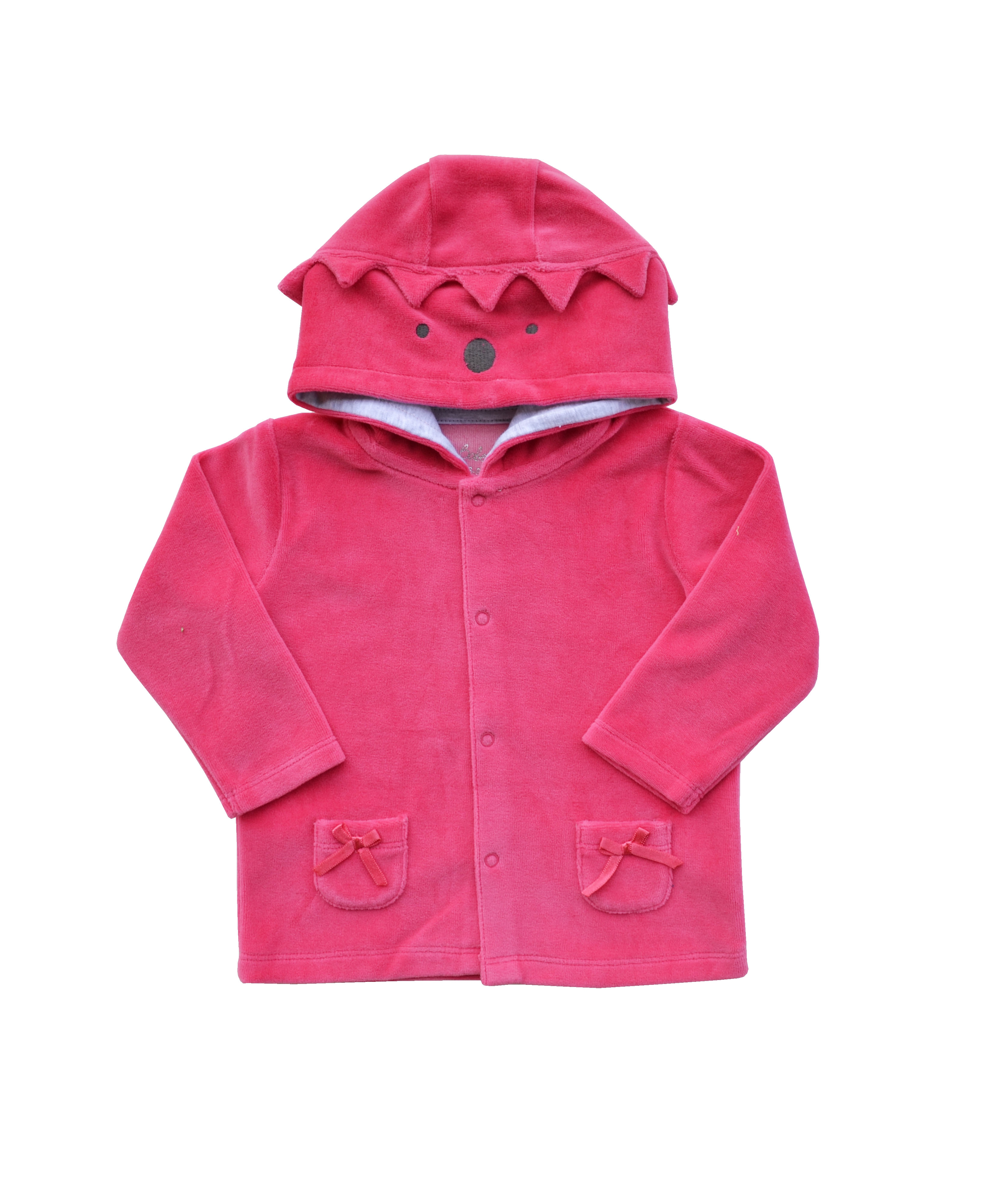 Pink Long Sleeve Hoody Jacket (Velour)