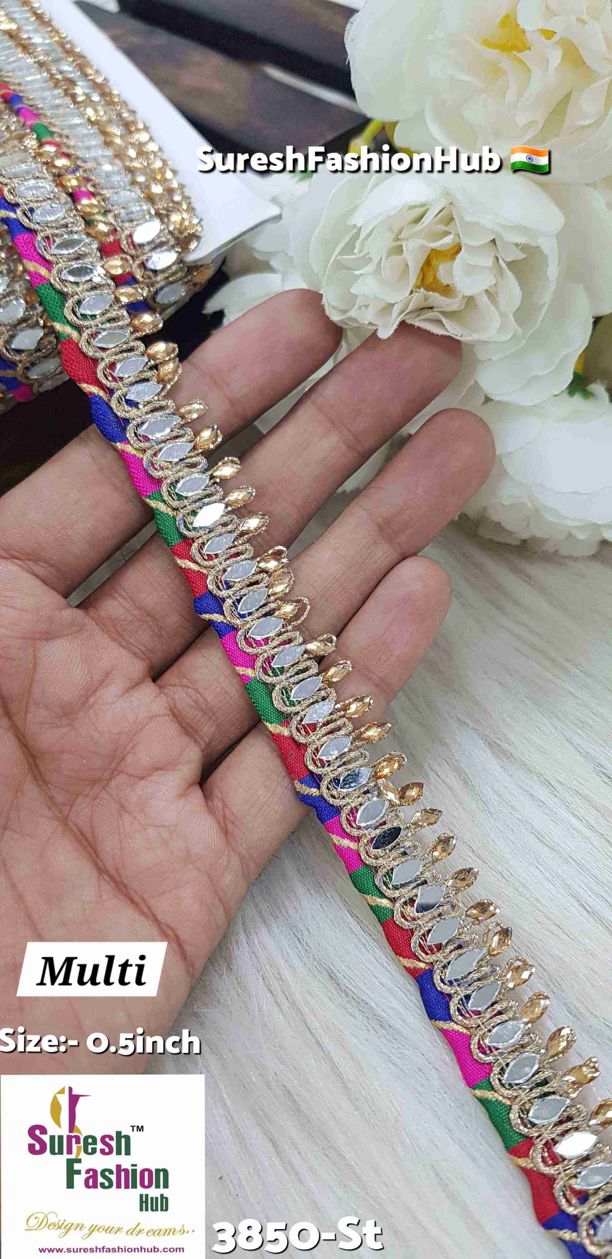 Multi-Color Piping Elegance Joint Lace