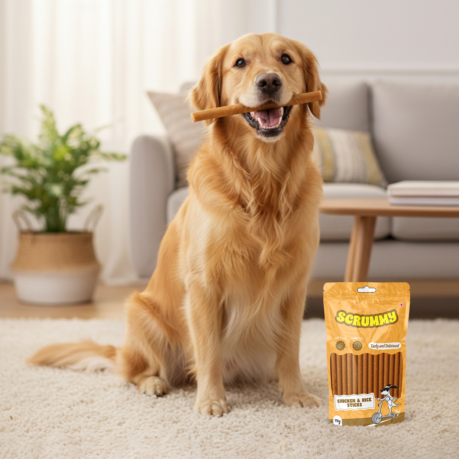Scrummy Chicken & Rice Sticks Dog Treats 70g