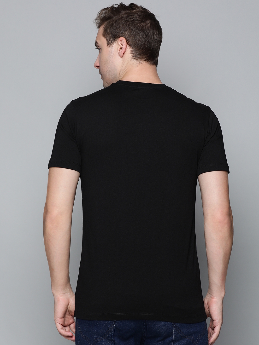 883 Police | Men's Black Cotton Graphics T-Shirt 3