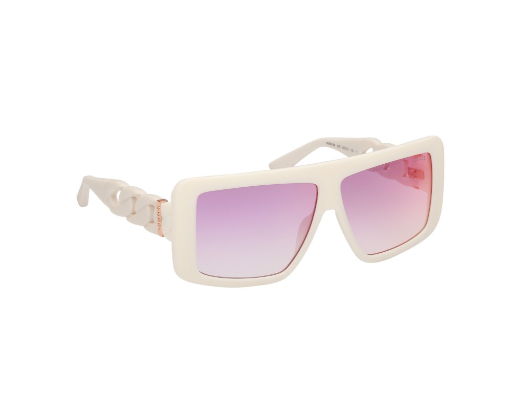 Guess Women Polycarbonate Full Rim Matt White Square Sunglasses
