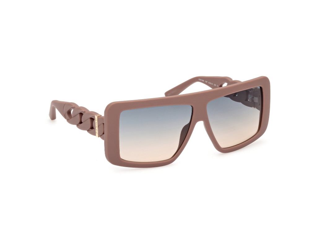Guess Women Polycarbonate Full Rim Matt Dark Beige Square Sunglasses