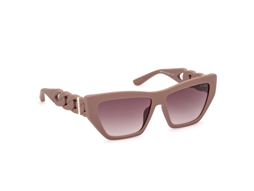 Guess Women Polycarbonate Full Rim Matt Dark Beige Cateye Sunglasses