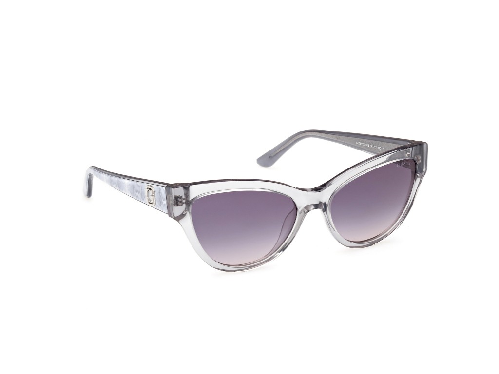 Guess Women Acetate Full Rim Shiny Crystal Grey Cateye Sunglasses