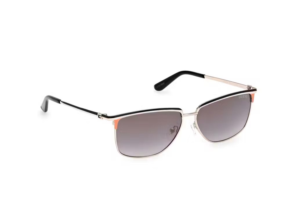 Guess Women Alloy Metal Full Rim Shiny Light Gold-Black-Brown Square Sunglasses