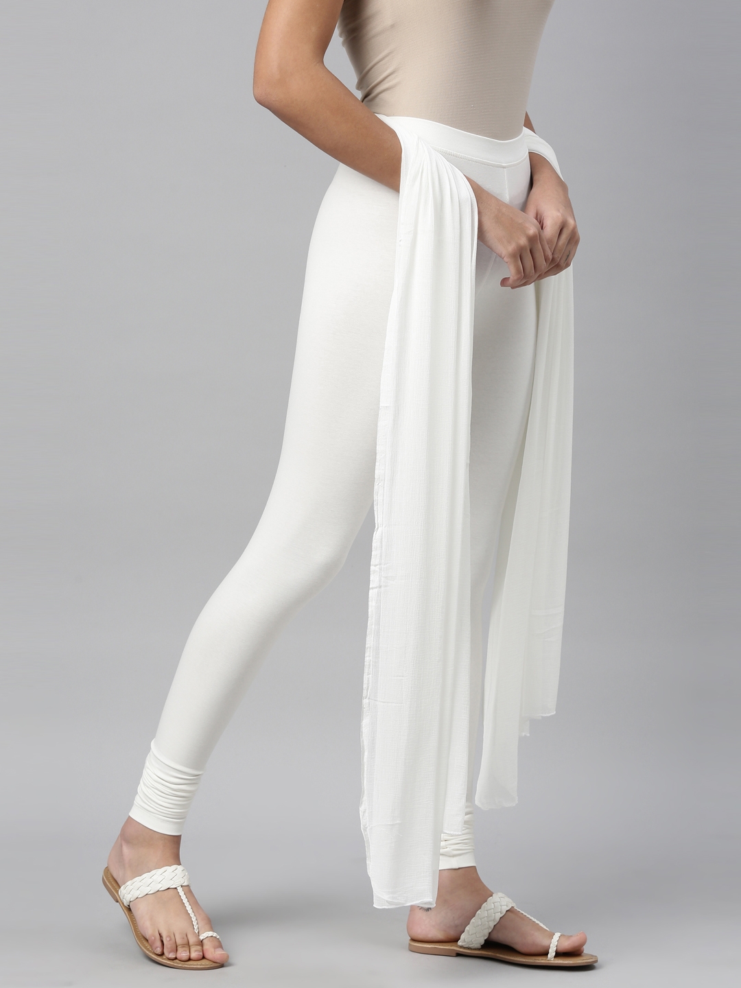 Twinbirds Pearl White Ankle Legging