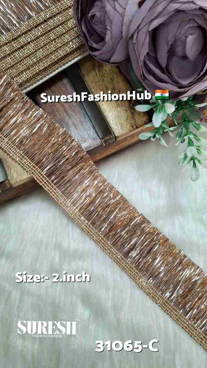 Rose Gold Badla Fringe Border – 31065-C