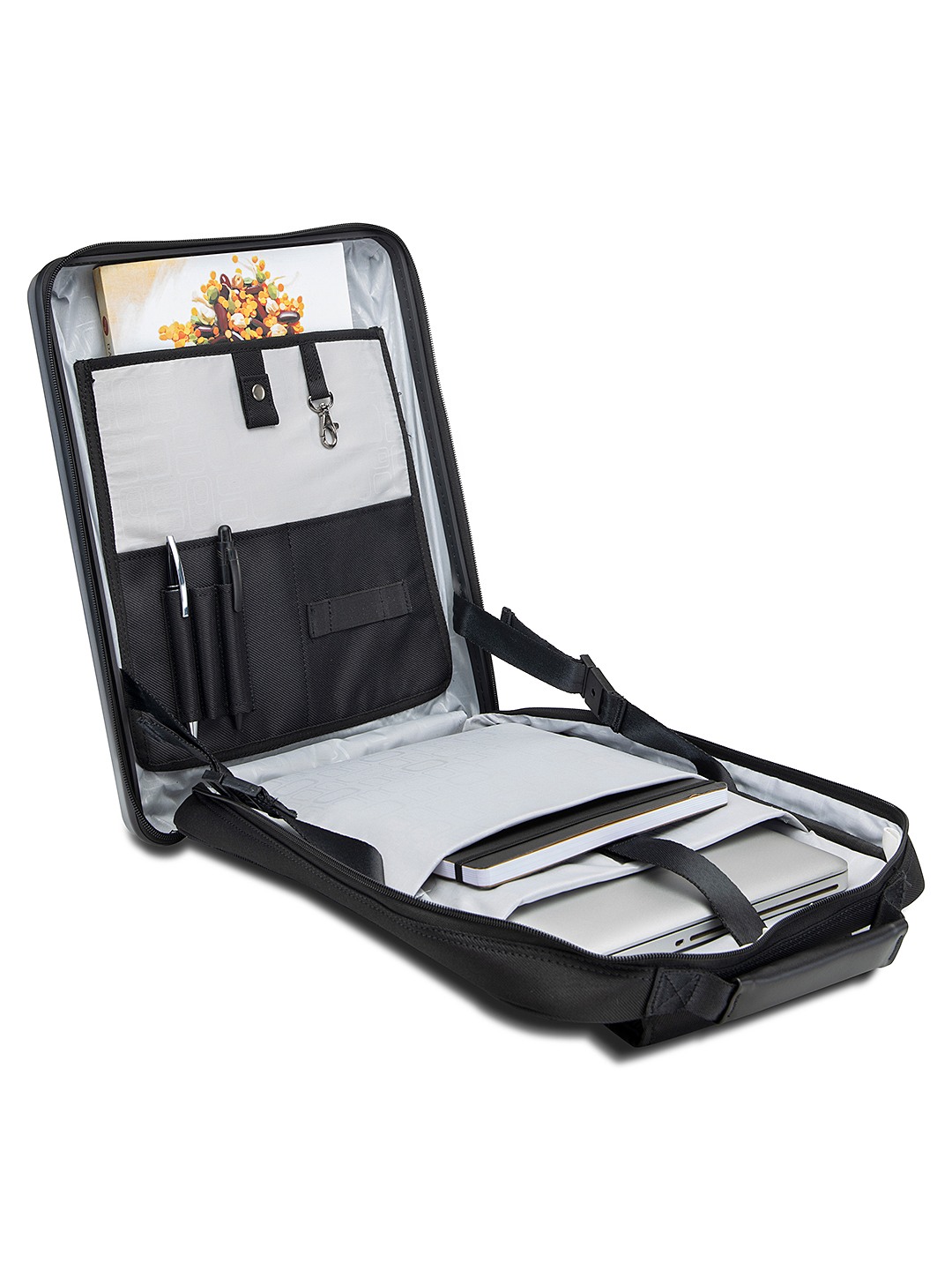 Assembly Hard Sided Polycarbonate Cabin Trolley Bag (54 cm) with Hard Shell Laptop Backpack - Silver
