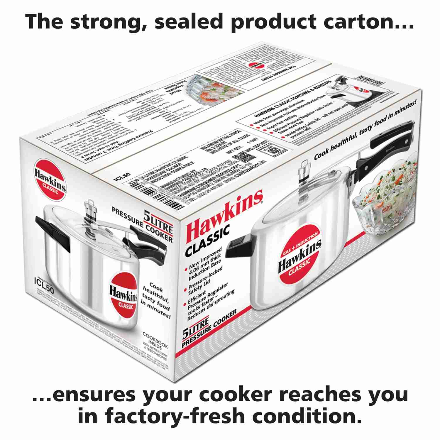 HAWKINS HOUSEHOLD COOKER ALMUNIUM CLASSIC INDUCTION