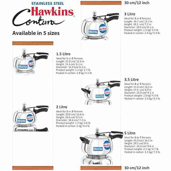 HAWKINS HOUSEHOLD COOKER STEEL CONTURA STEEL