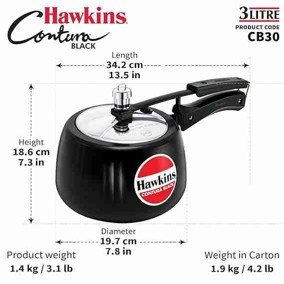 HAWKINS HOUSEHOLD COOKER ALMUNIUM CONTURA